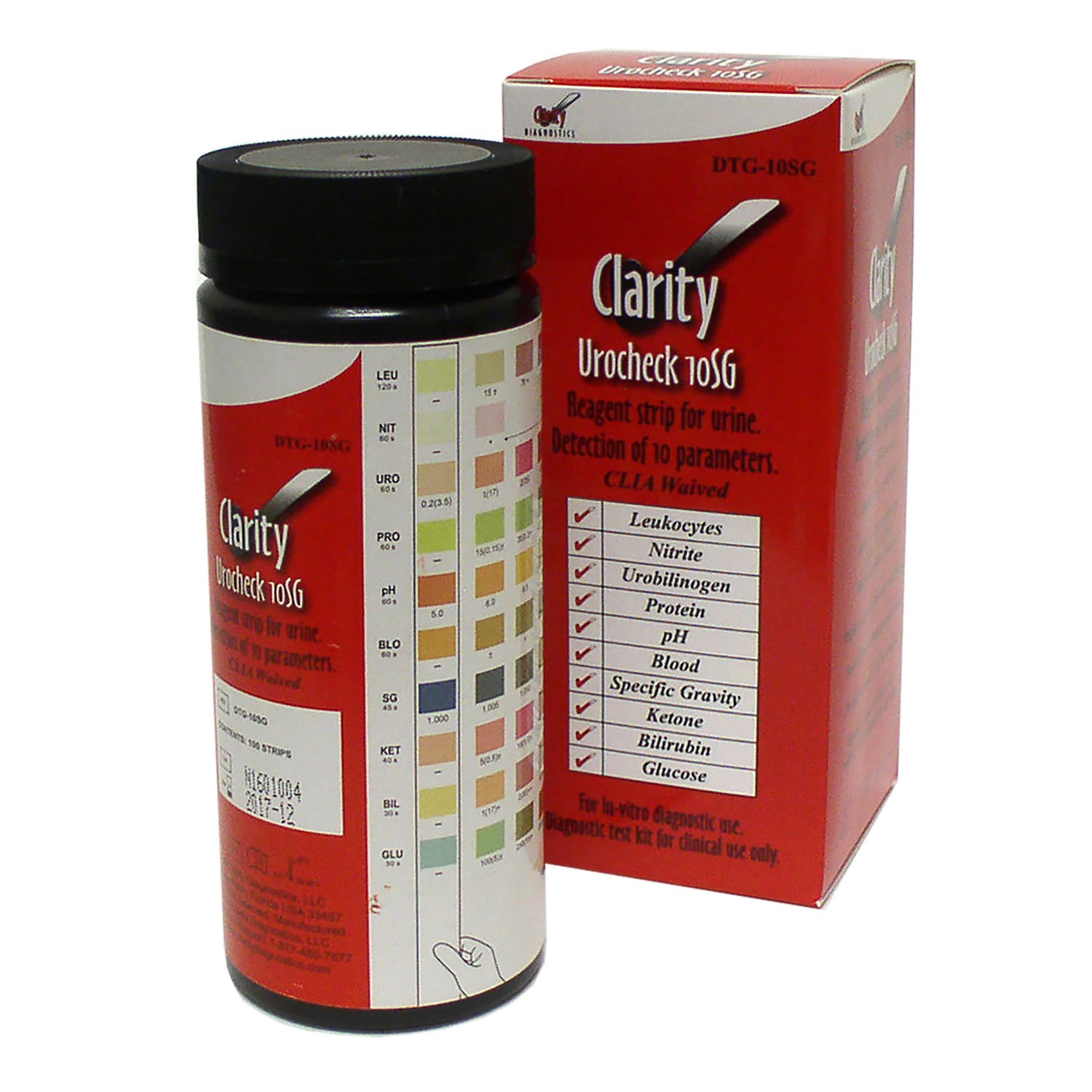 DTG-10SG - Clarity Diagnostics, LLC - Clarity Urocheck，10SG，CLIA豁免，100/盒，盒裝