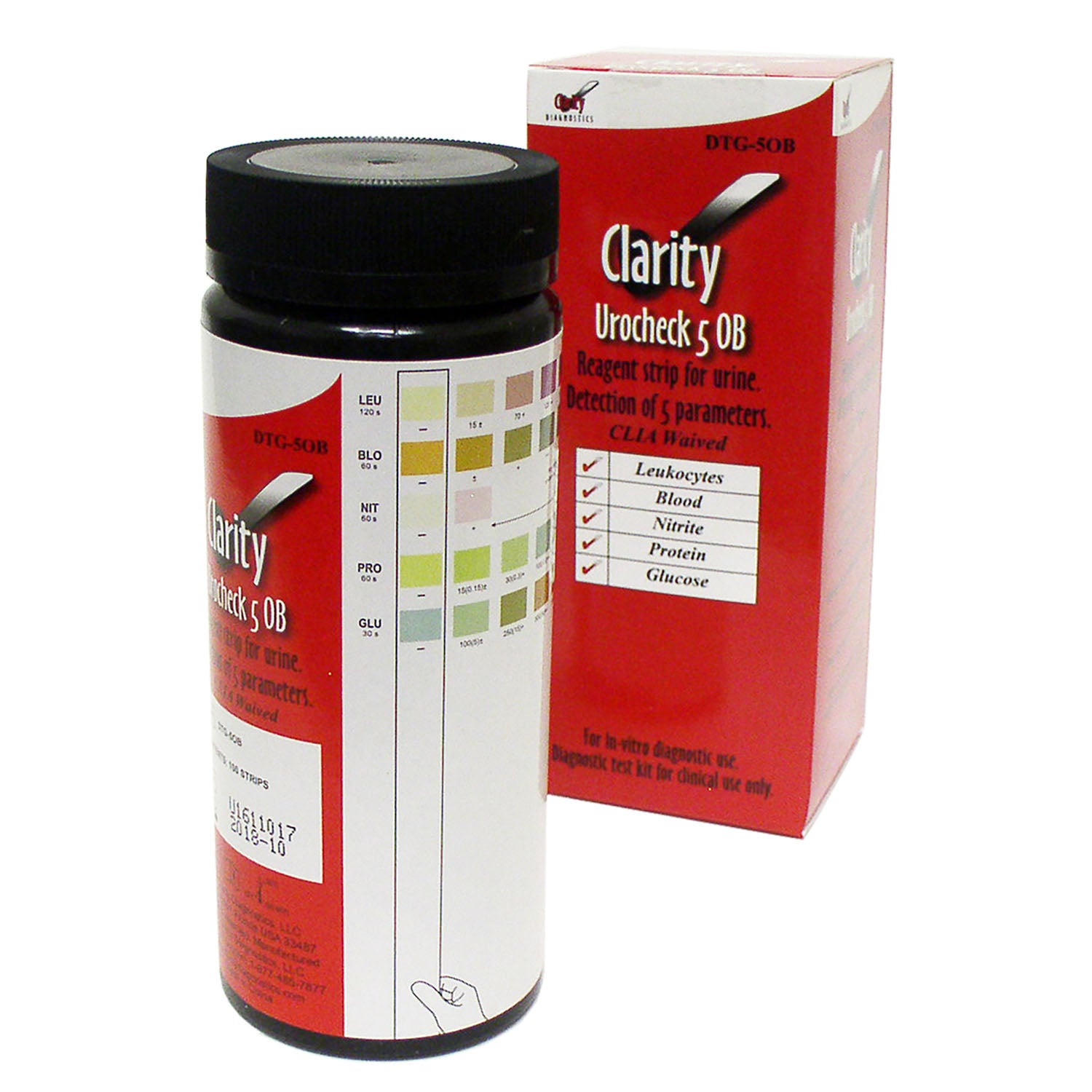 DTG-5OB - Clarity Diagnostics, LLC - Clarity Urocheck，5 OB，CLIA豁免，100/盒，盒裝