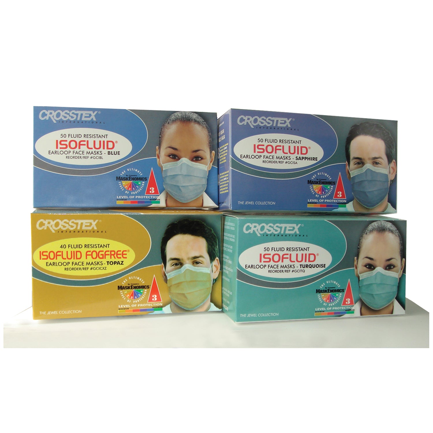 GCILV - Crosstex International - Mascarilla ASTM Nivel 1, Sin Látex (LF), Lavanda, 50/caja, 10 cajas/caja, caja
