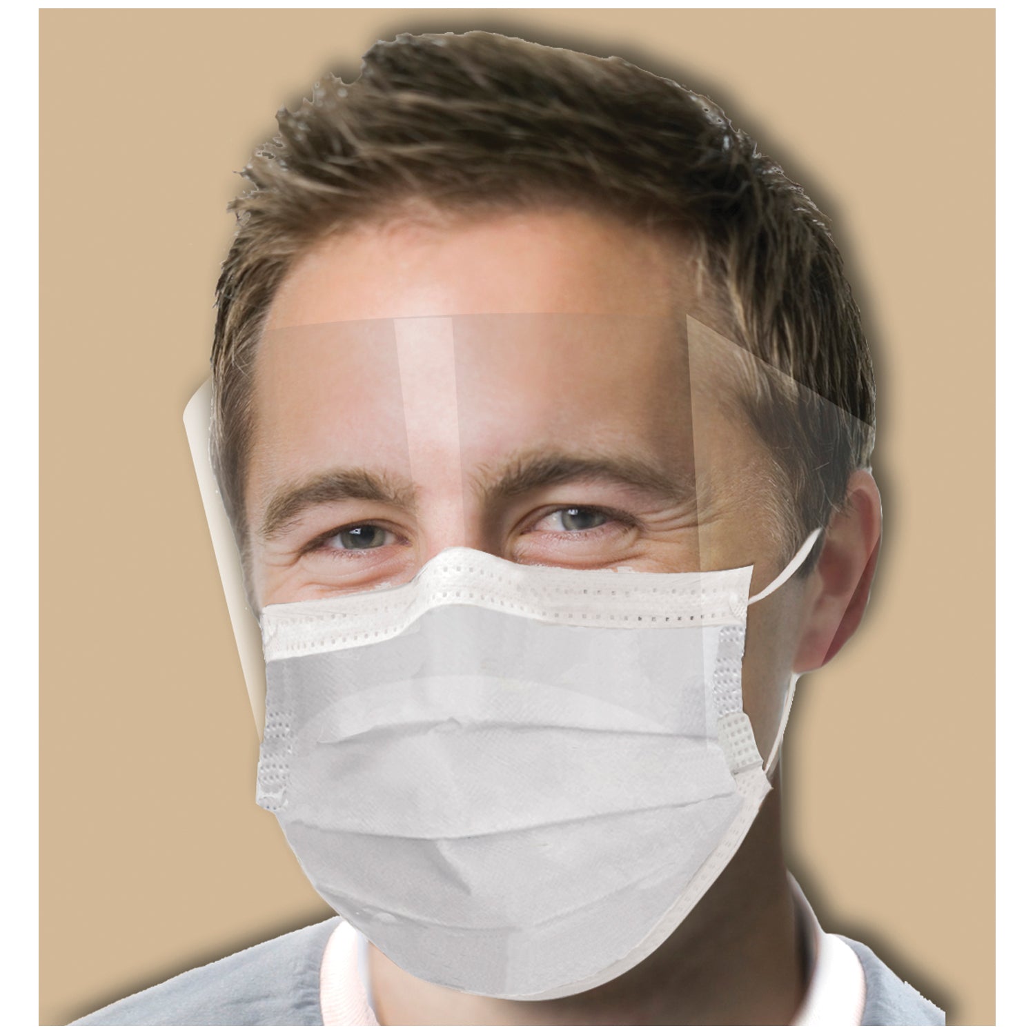 GCPW - Crosstex International - ASTM Level 3 Mask, Splash Shield, Latex Free (LF), Blue, 25/bx, 4 bx/ctn    , ctn