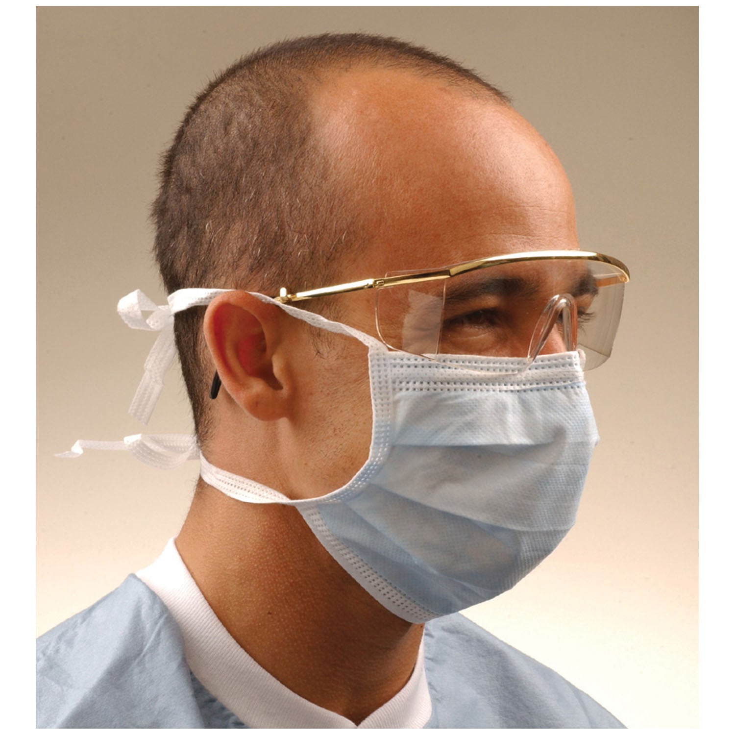 GCS - Crosstex International - ASTM Level 2 Mask with Tie on Laces, Latex Free (LF), Blue, 50/bx, 6 bx/cs    , cs
