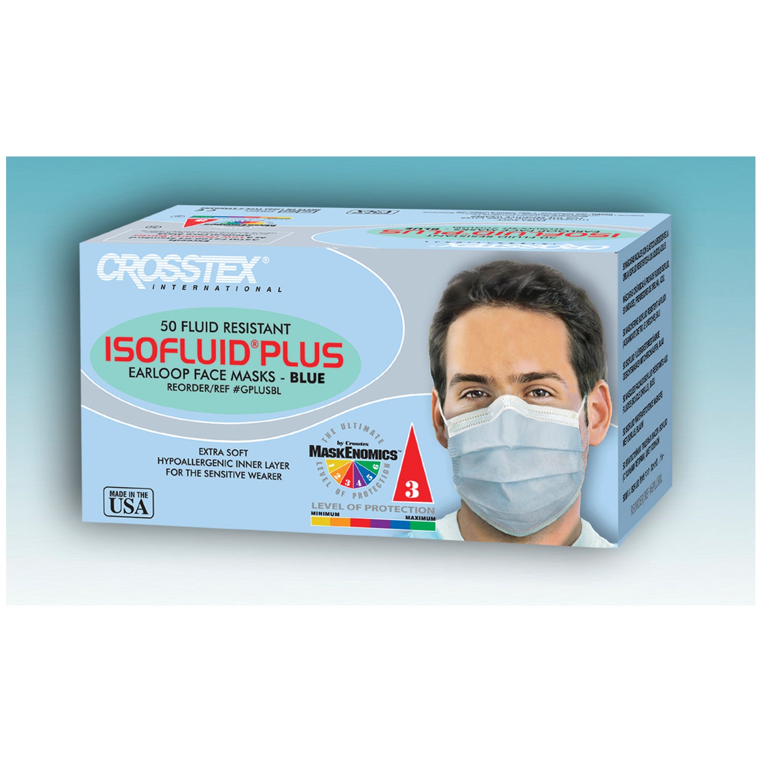 GPLUSPK - Crosstex International - Mascarilla ASTM Nivel 1, Sin Látex (LF), Rosa, 50/caja, 10 cajas/caja, caja