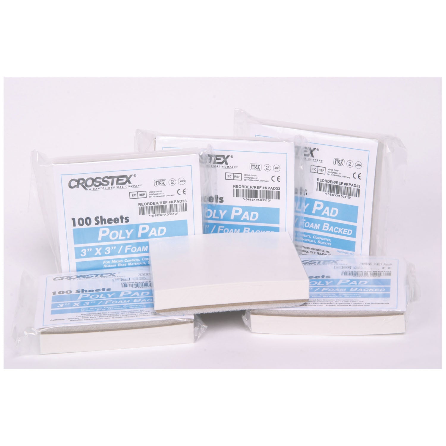 KPAD33 - Crosstex International - Pad, 3" x 3", 100/pad, 6 pads/pk      , pk