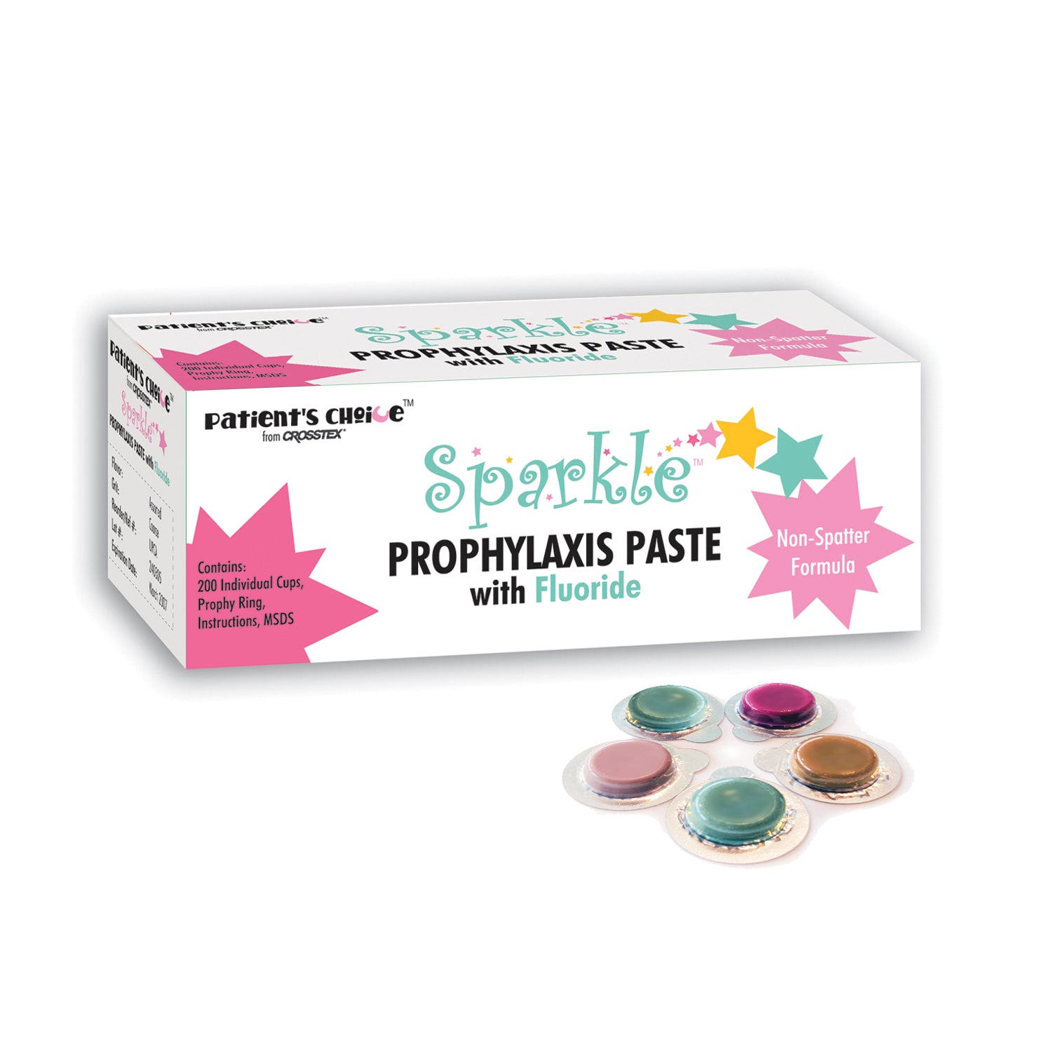 UPMBG - Crosstex International - Prophy Paste, Medium, Bubble Gum, Individual Cups, 200/bx    , bx