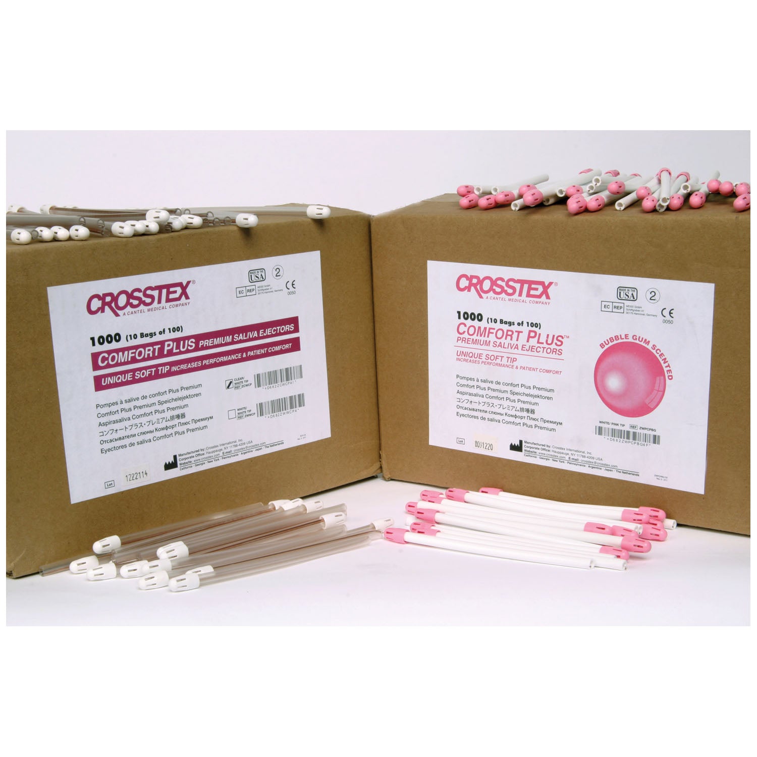 ZCWCP - Crosstex International - Comfort Plus Saliva Ejector, Clear/ White, 100/bg, 10 bg/cs    , cs