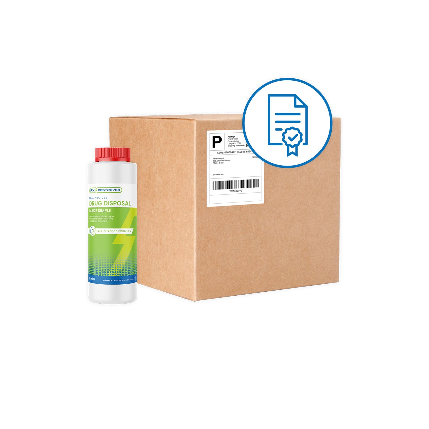 RX16MB - C2R Global Manufacturing - Rx Destroyer™ All-Purpose, 16oz Bottle, 12 btl/cs    , cs