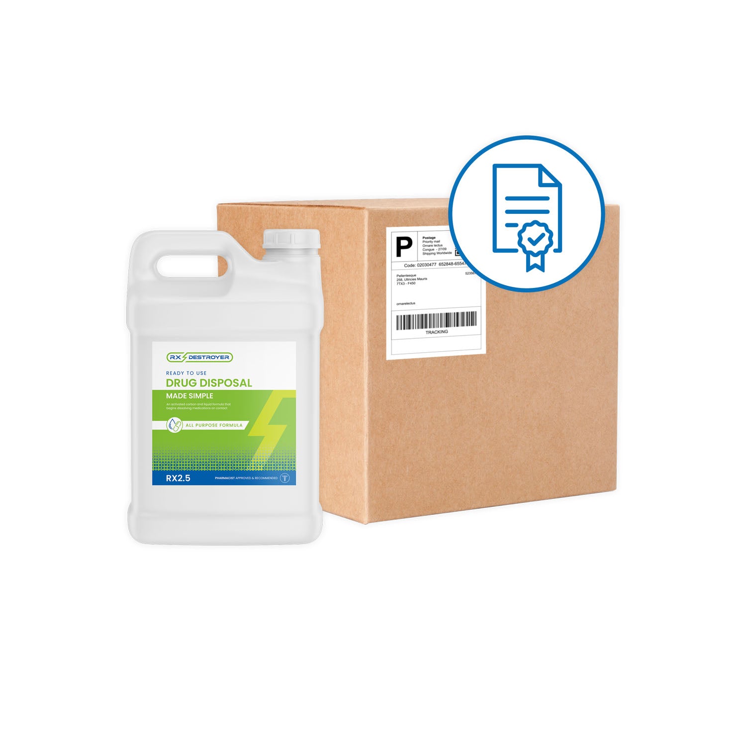 RX2.5MB - C2R Global Manufacturing - Rx Destroyer™ All-Purpose, 2.5 Gallon Bottles, 2/cs (DROP SHIP ONLY)    , cs