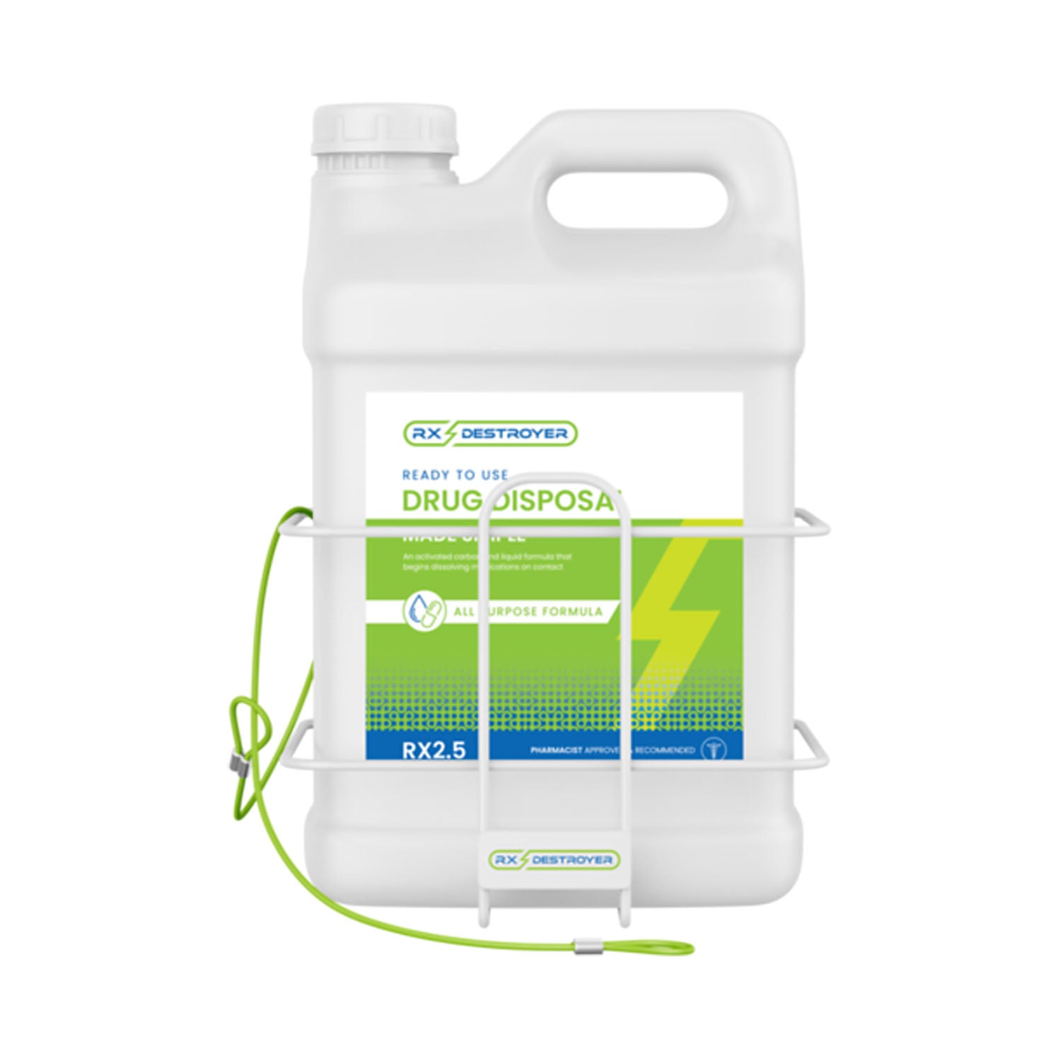 RX2.5WALLSEC - C2R Global Manufacturing - Rx Destroyer™ 2.5 Gallon Wall Mount with Security Cable    , ea