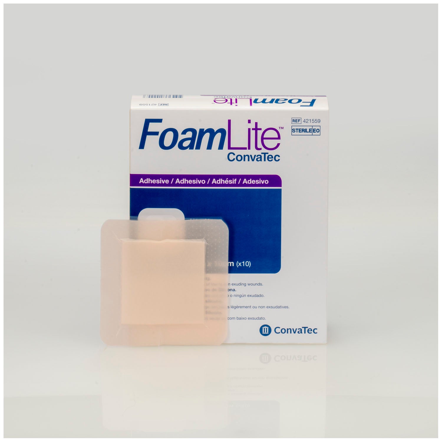 421559 - Convatec - Foam Dressing, Adhesive, Square, 4" x 4", 10/bx (Continental US Only)    , bx