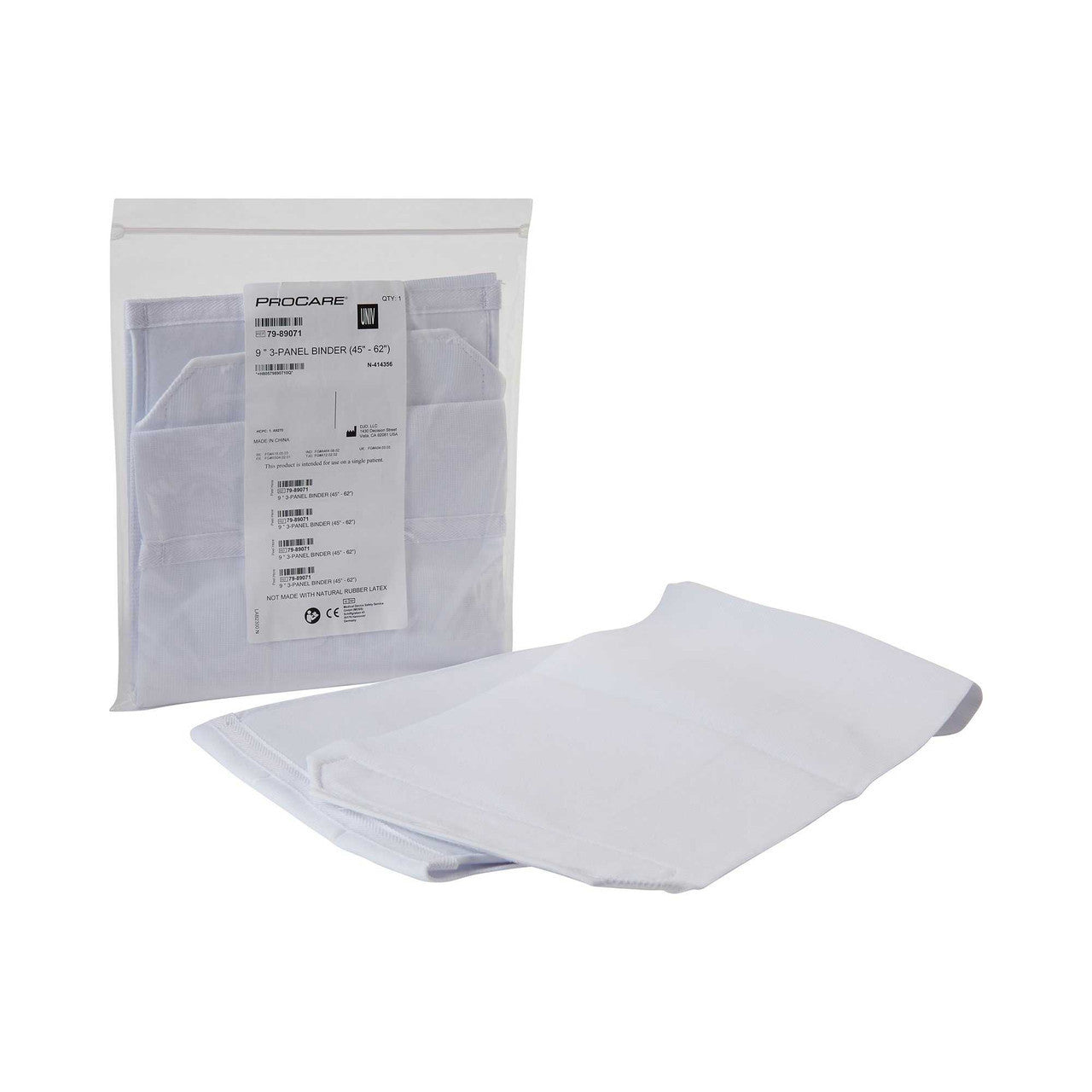 302628 - ProCare - Abdominal Binder ProCare Premium One Size Hook and Loop Closure 45 to 62 Inch Waist Circumference 9 Inch Height Adult 79-89071 Pack of 1, (EA)