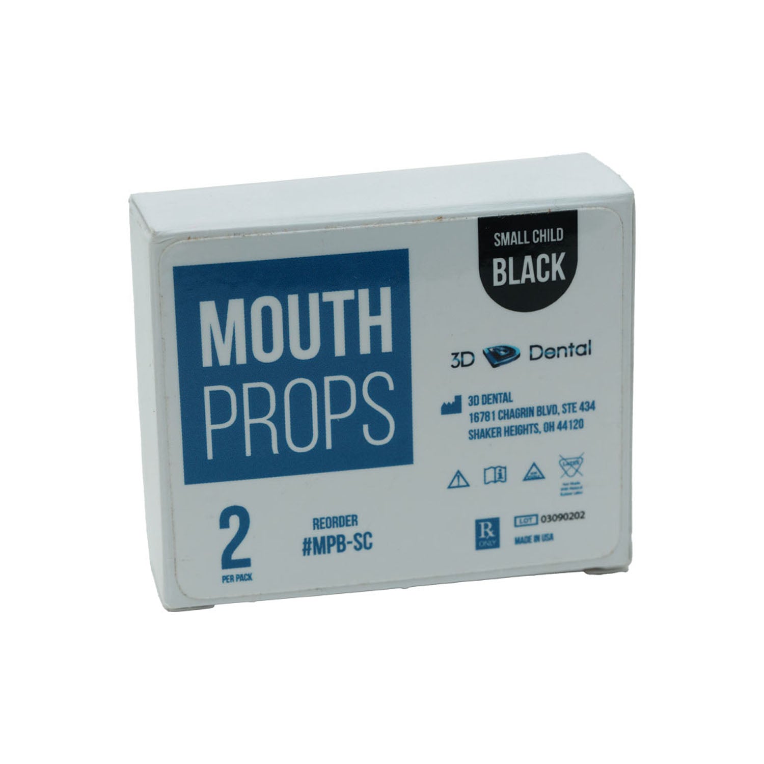 MPB-SC - 3D Dental - Mouth Props, Small Child, Black-2/PK    , pk