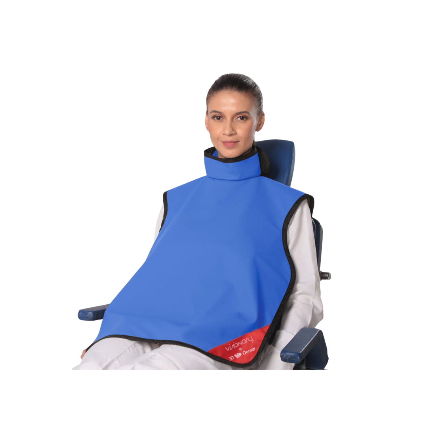 XAC-ABL - 3D Dental - Lead Apron Adult W/Collar Blue (DROP SHIP ONLY)    , ea