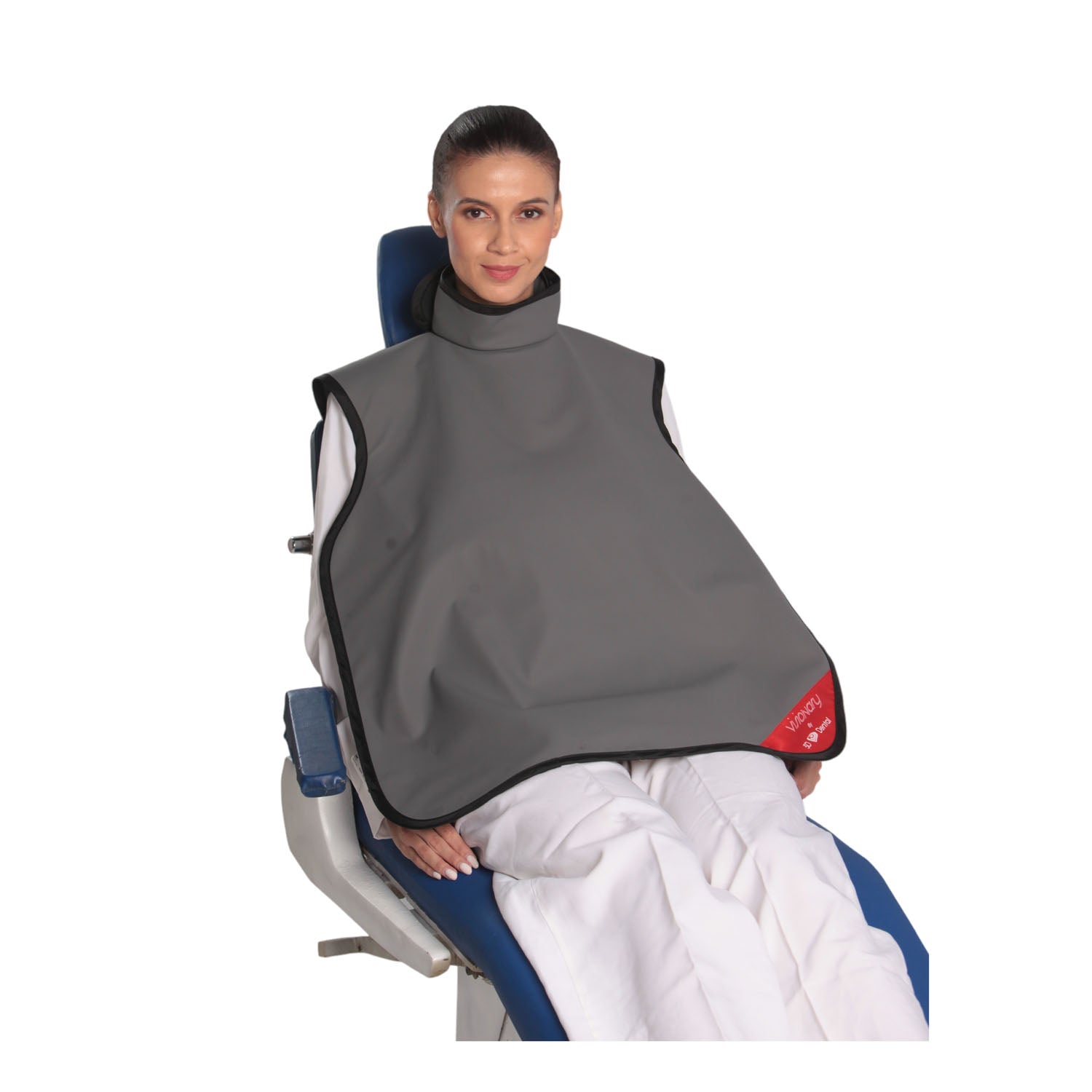 XAC-AG - 3D Dental - Lead Apron Adult W/Collar Grey (DROP SHIP ONLY)    , ea
