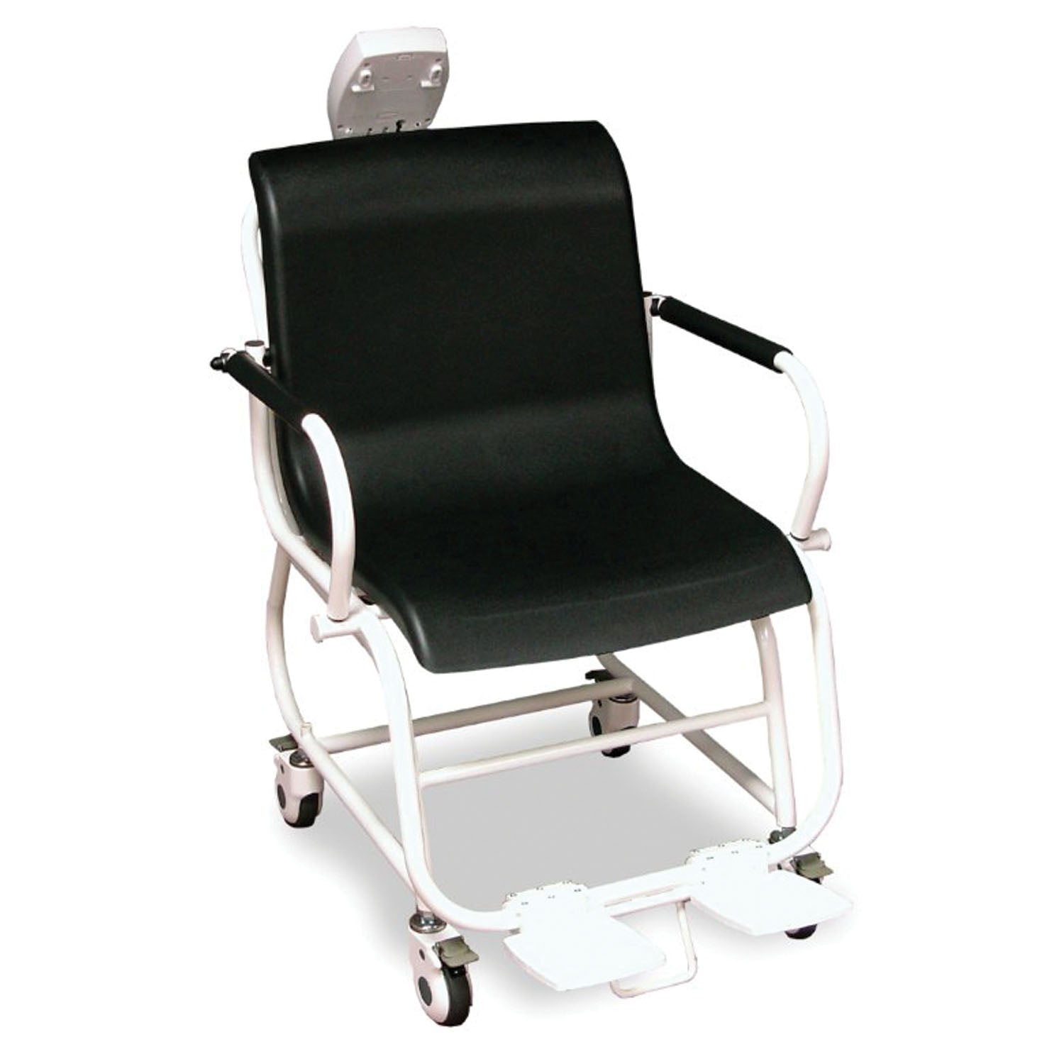 DS8150 - Doran Scales, Inc. - Digital Chair Scale, Capacity 550 lb x 0.2 lb (250kg x 0.1kg), 1" Tall LCD Display & Controls, EMR Ready, BMI Calculator Function, Flip-Up Armrest, Hinged Footrests, USB & RS-232 Output, 6-AA Batteries (Not Included), Power