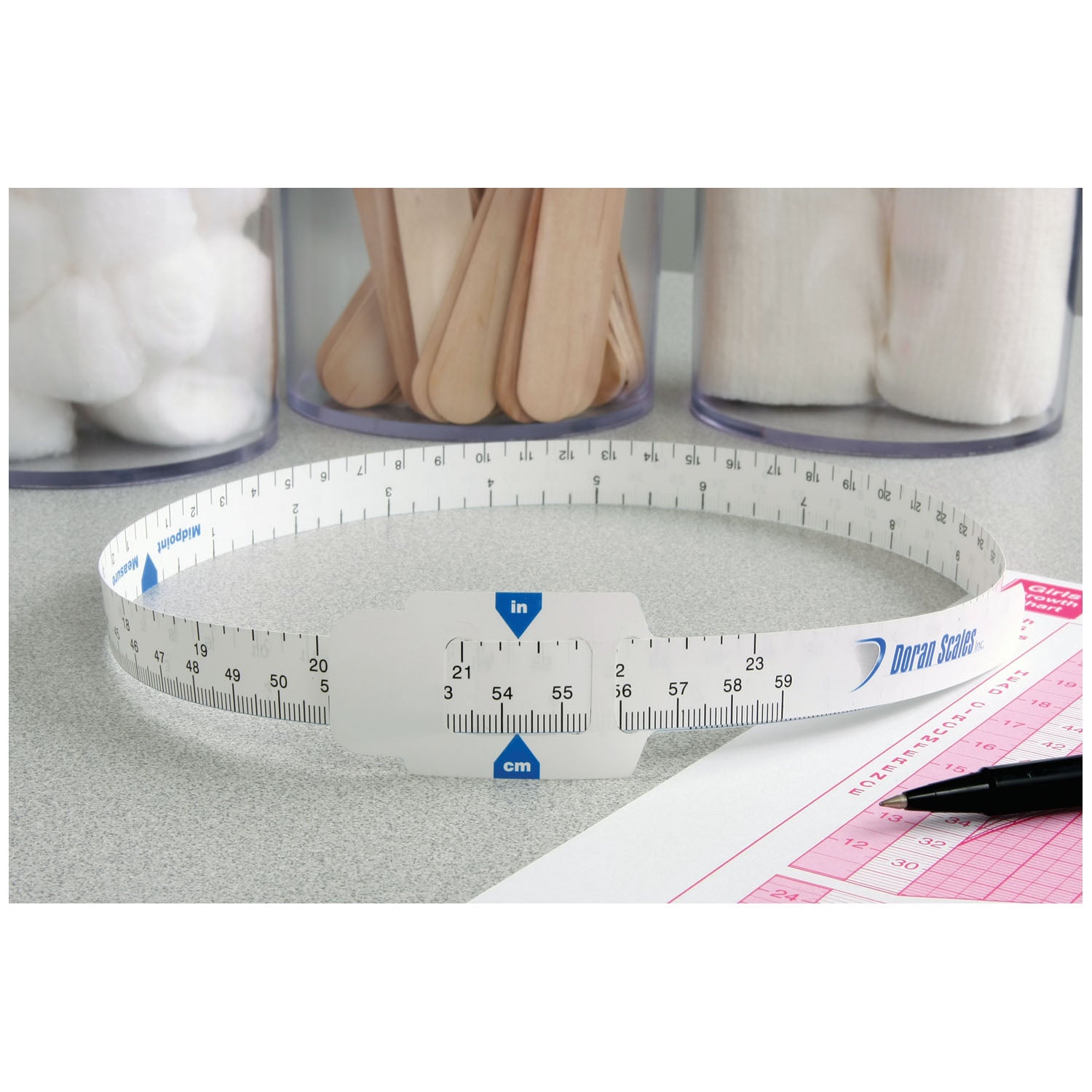 DSACC10 - Doran Scales, Inc. - 嬰兒頭部測量捲尺（英吋/公分），15卷/包，5包/箱，箱裝