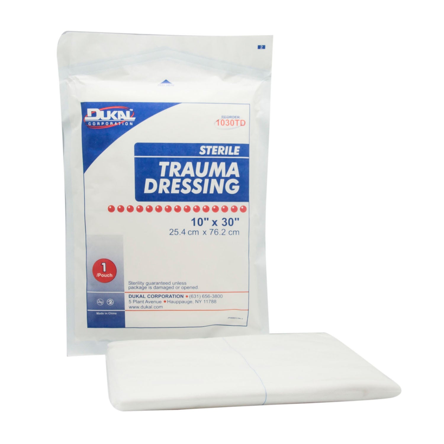 1030TD - Dukal Corporation - Trauma Dressing, 10" x 30", Sterile, 1/pk, 25 pk/cs    , cs
