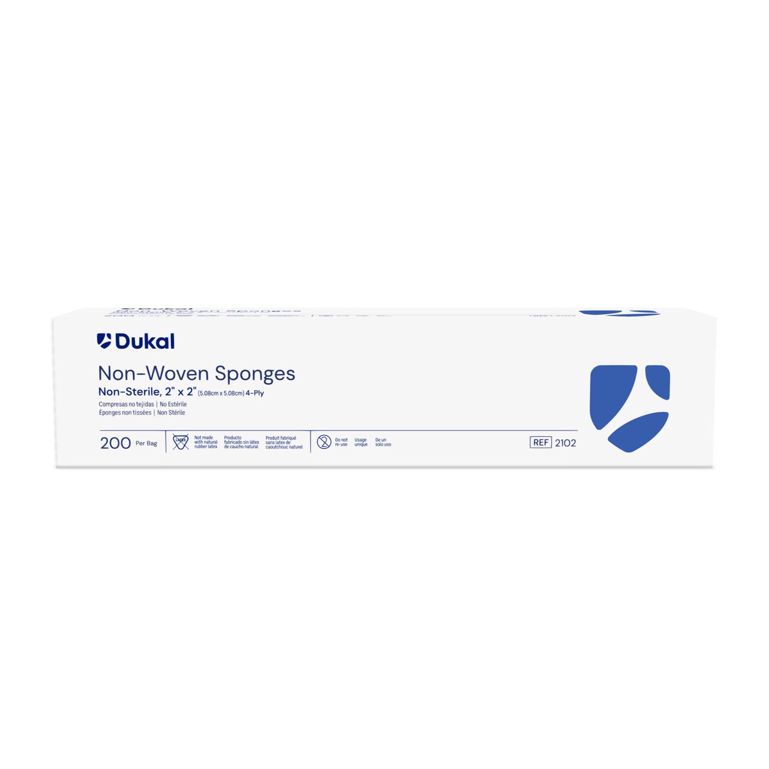 2102 - Dukal Corporation - Clinisorb Non-Woven Sponge, 2" x 2", 4-Ply, Non-Sterile, 200/bg, 20 bg/cs (100 cs/plt)    , cs