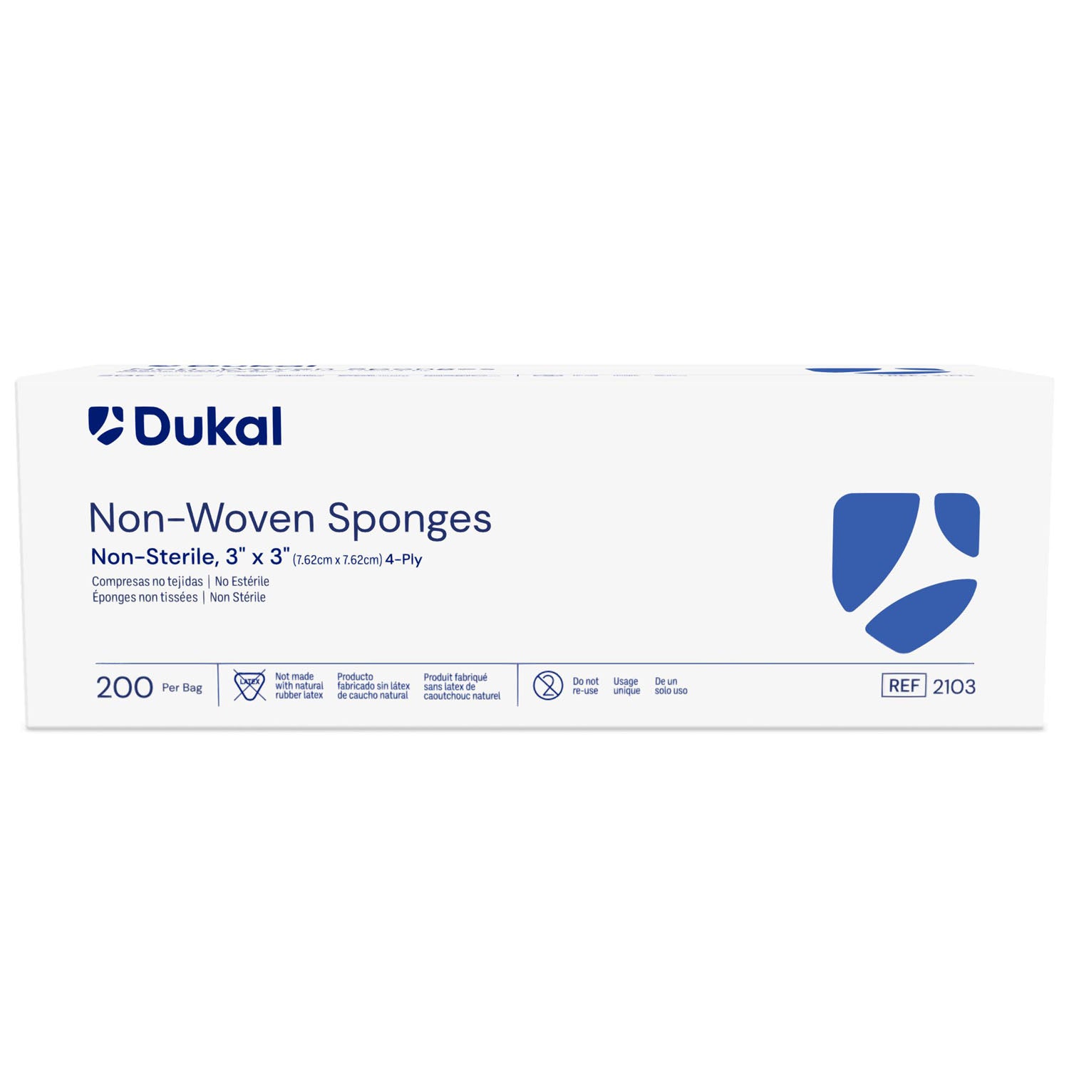 2103 - Dukal Corporation - Clinisorb Non-Woven Sponge, 3" x 3",  4-Ply, Non-Sterile, 200/bg, 20 bg/cs (44 cs/plt)    , cs