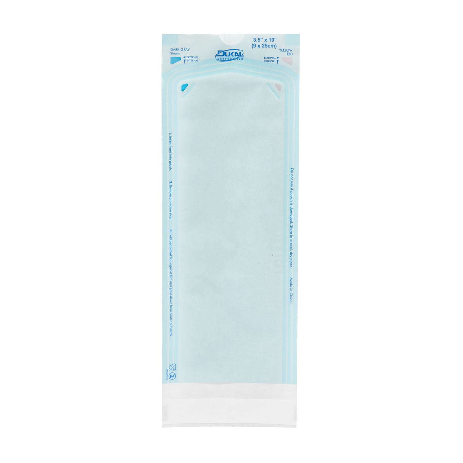 27304 - Dukal Corporation - Bolsas de esterilización, 3,5" x 10", 200/caja, 20 cajas/caja (50 cajas/plt), caja
