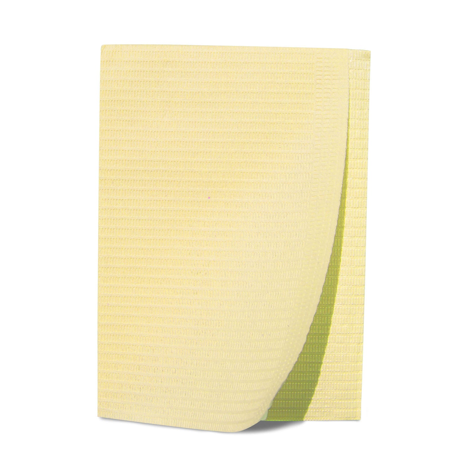 27402 - Dukal Corporation - Baberos para pacientes, tejido de 2 capas/poliéster de 1 capa, 13" x 18", amarillos, 125/paquete, 4 paquetes/caja (55 cajas/plt)
