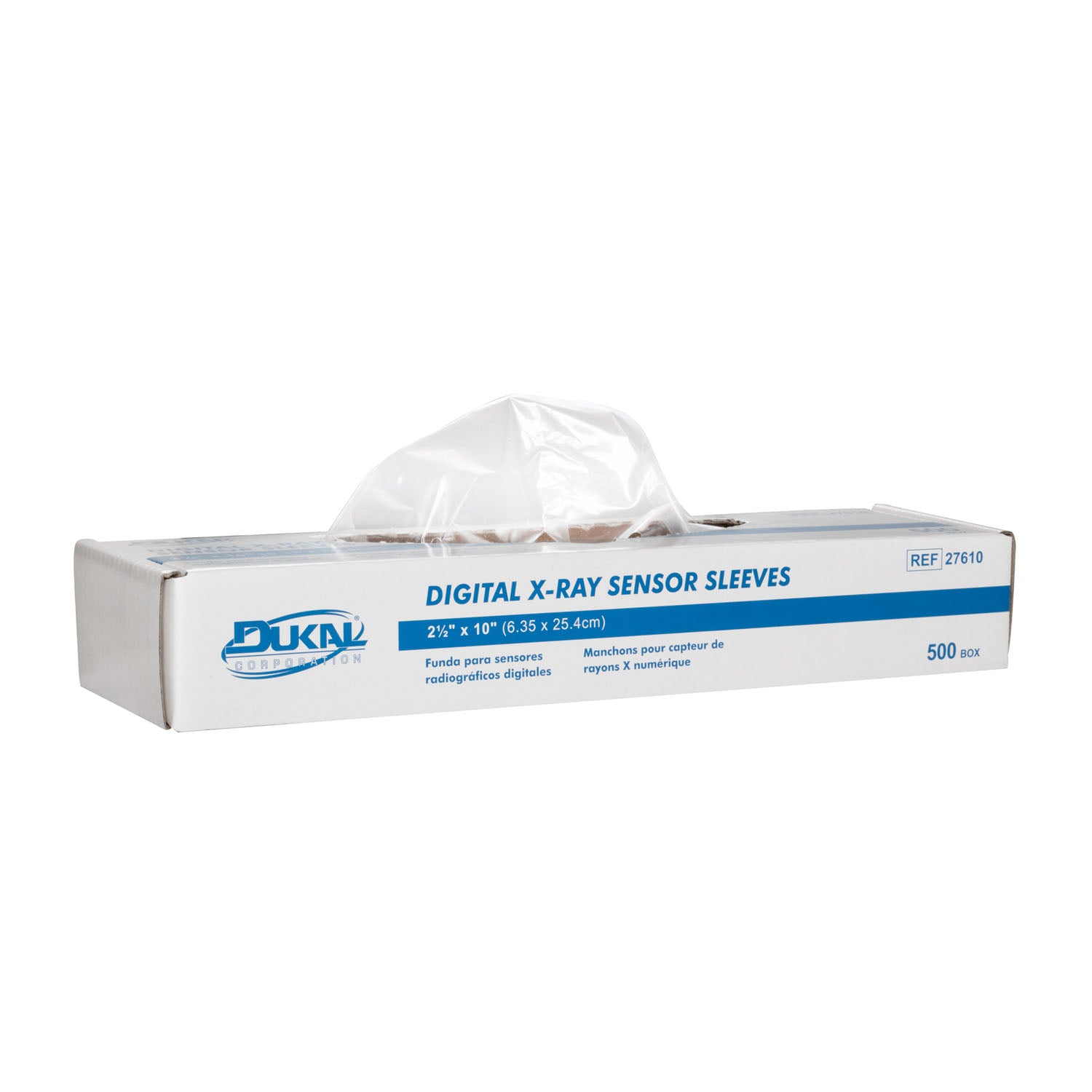 27610 - Dukal Corporation - Digital X-Ray Sensor Sleeves, Universal, 2½" x 10", 500/bx, 36 bx/cs (32 cs/plt)    , cs