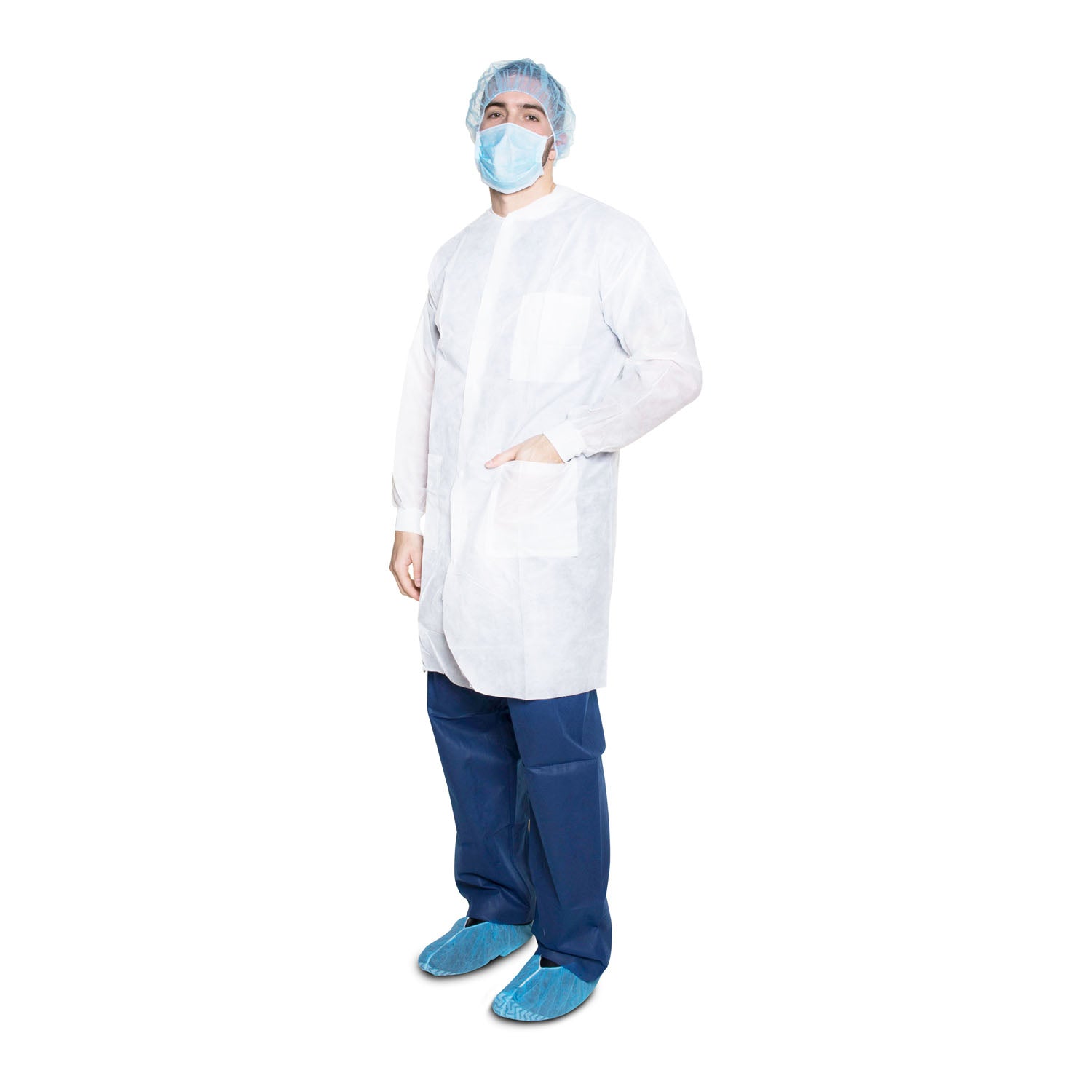 340P - Dukal Corporation - Pocket Lab Coat, Small, White, 35gm SMS, Non-Sterile, 10/bg, 5 bg/cs    , cs