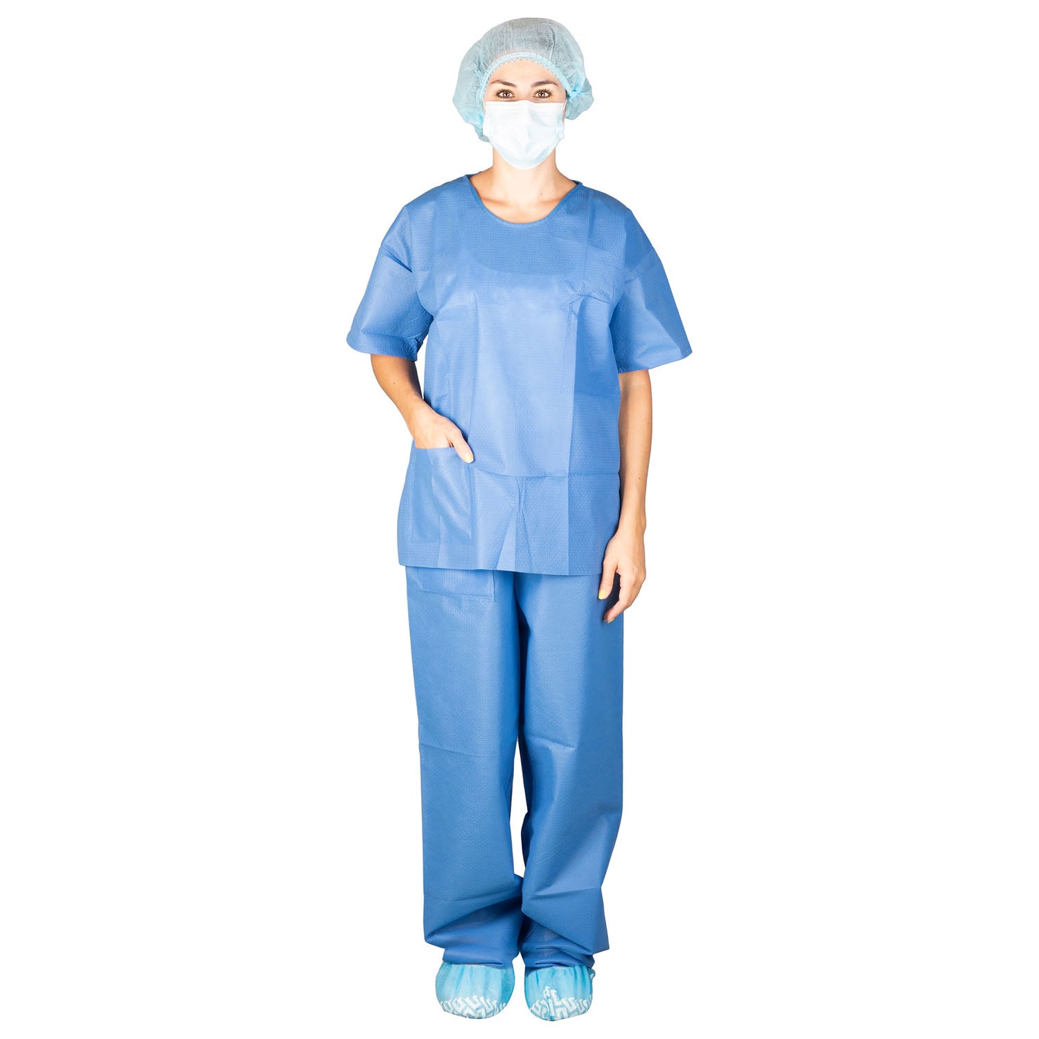 376XL - Dukal Corporation - Camisa quirúrgica, CoverSoft, extragrande, desechable, no estéril, azul, 10/bolsa, 5 bolsas/caja, caja