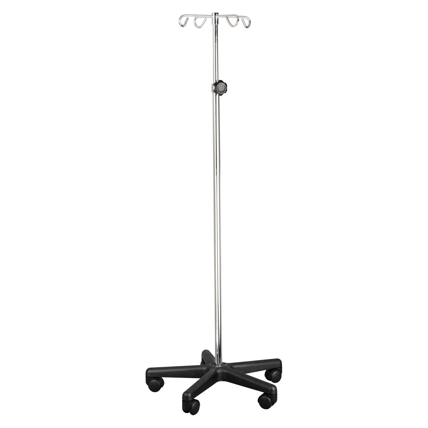 4356-SS - Dukal Corporation - IV Stand, 4 Hook, 5 Caster, 23" x 45" x 5.5", Stainless Steel    , ea