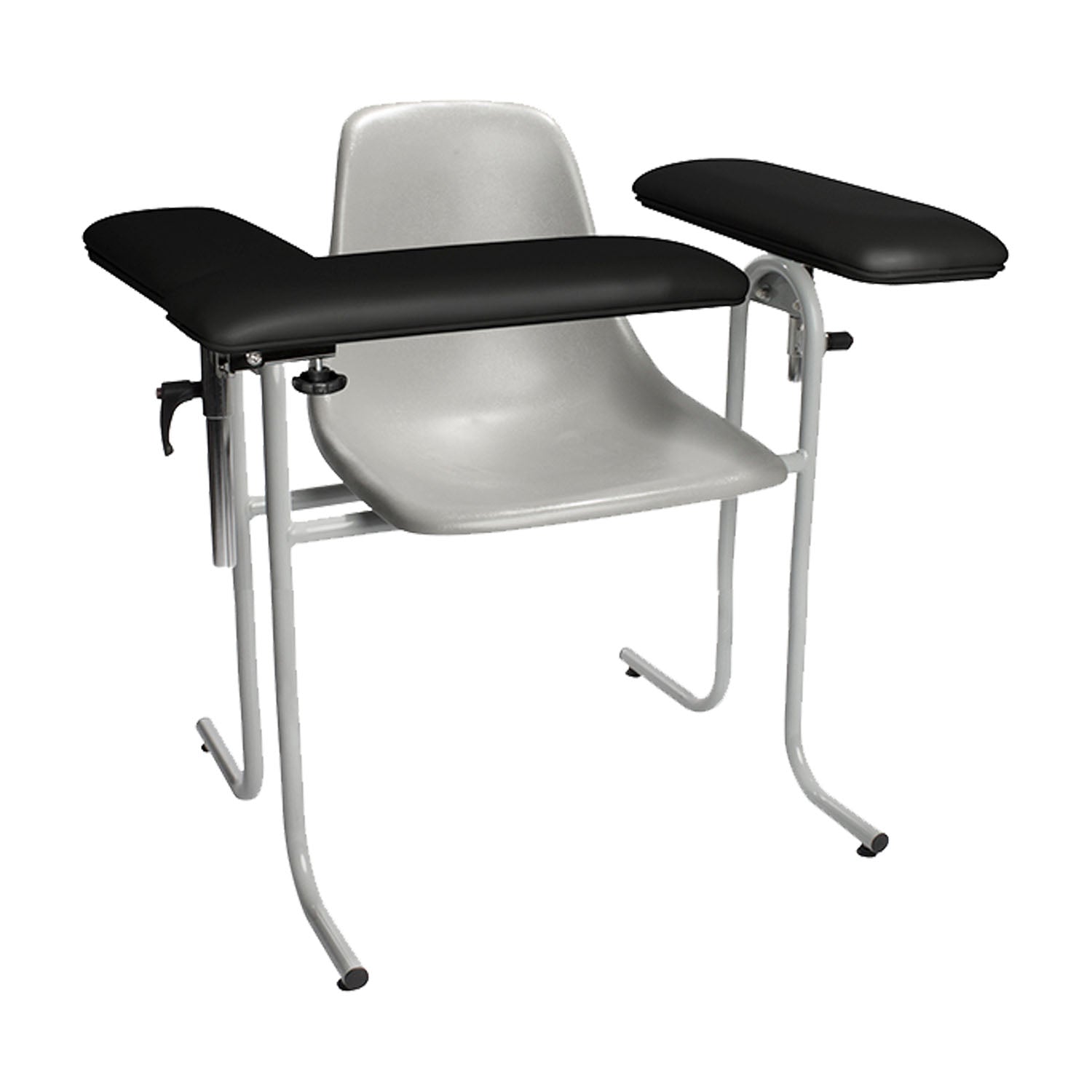 4384F-BLK - Dukal Corporation - Blood Draw Chair, Plastic Seat, Upholstered Flip Arm, 300 lb Weight Capacity, Chair Dimensions: 21"W x 16"D x 18"H, Black (DROP SHIP ONLY)    , ea