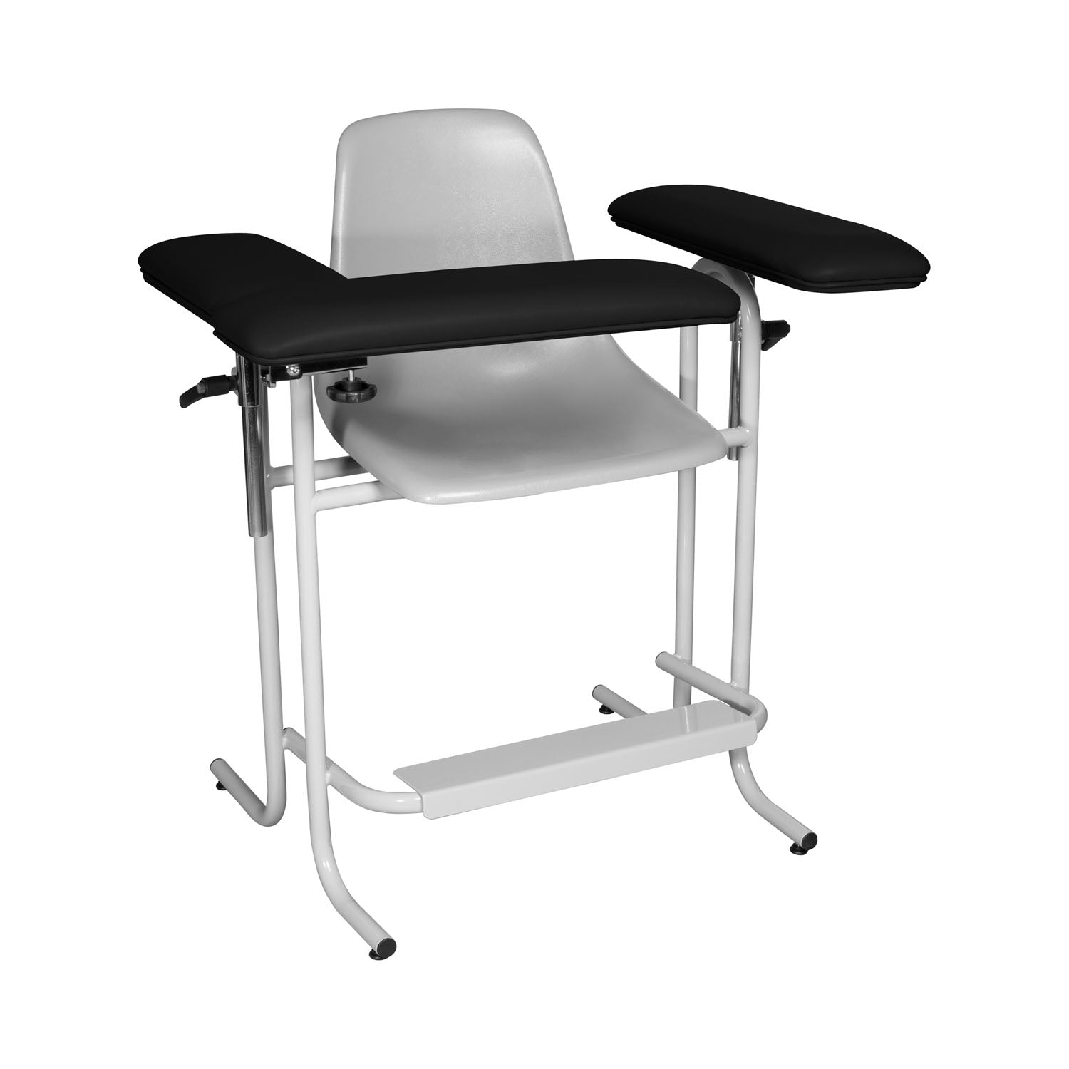 4385F-BLK - Dukal Corporation - Blood Draw Chair, Plastic Seat, Upholstered Flip Arm, 300 lb Weight Capacity, Tall, Chair Dimensions: 21"W x 17"D x 24"H, Black (DROP SHIP ONLY)    , ea
