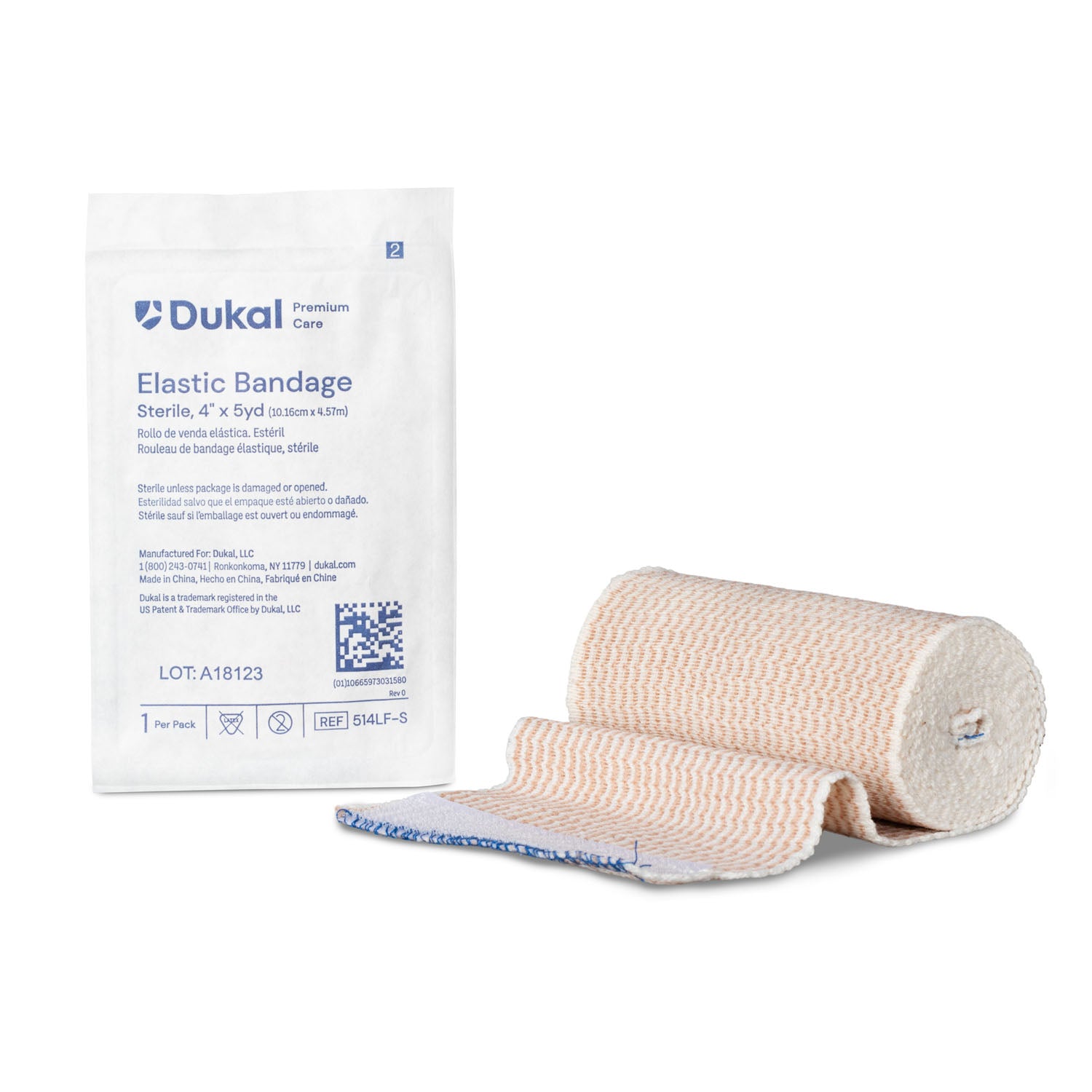 514LF-S - Dukal Corporation - Premium Elastic Bandage, 4" x 5yd, Sterile, Latex-Free, 1/pk, 36 pk/cs    , cs