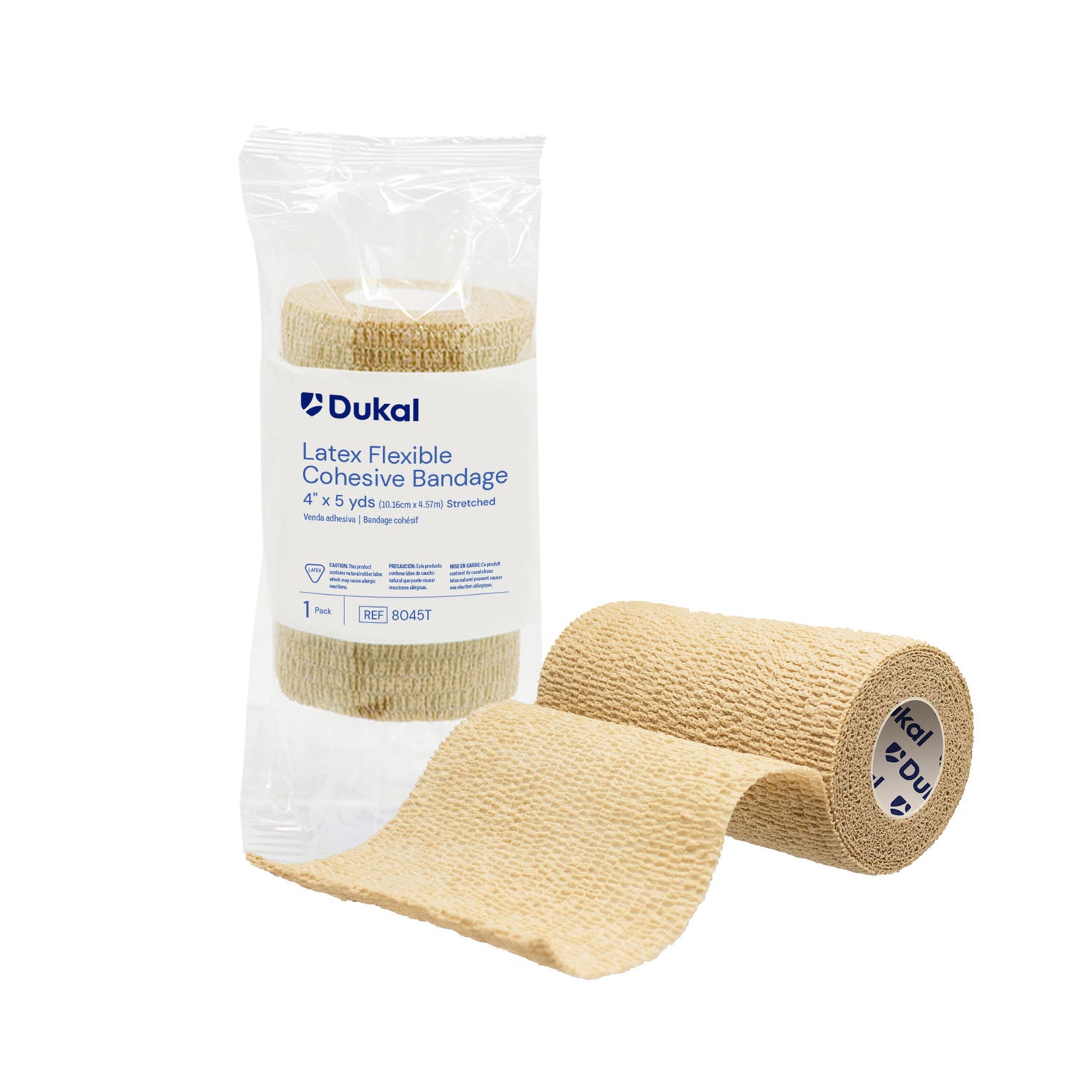 8045T - Dukal Corporation - Bandage, Cohesive, 4", Non-Sterile, Tan, 5 yds/rl, 18 rl/bx (24 bx/plt)    , bx