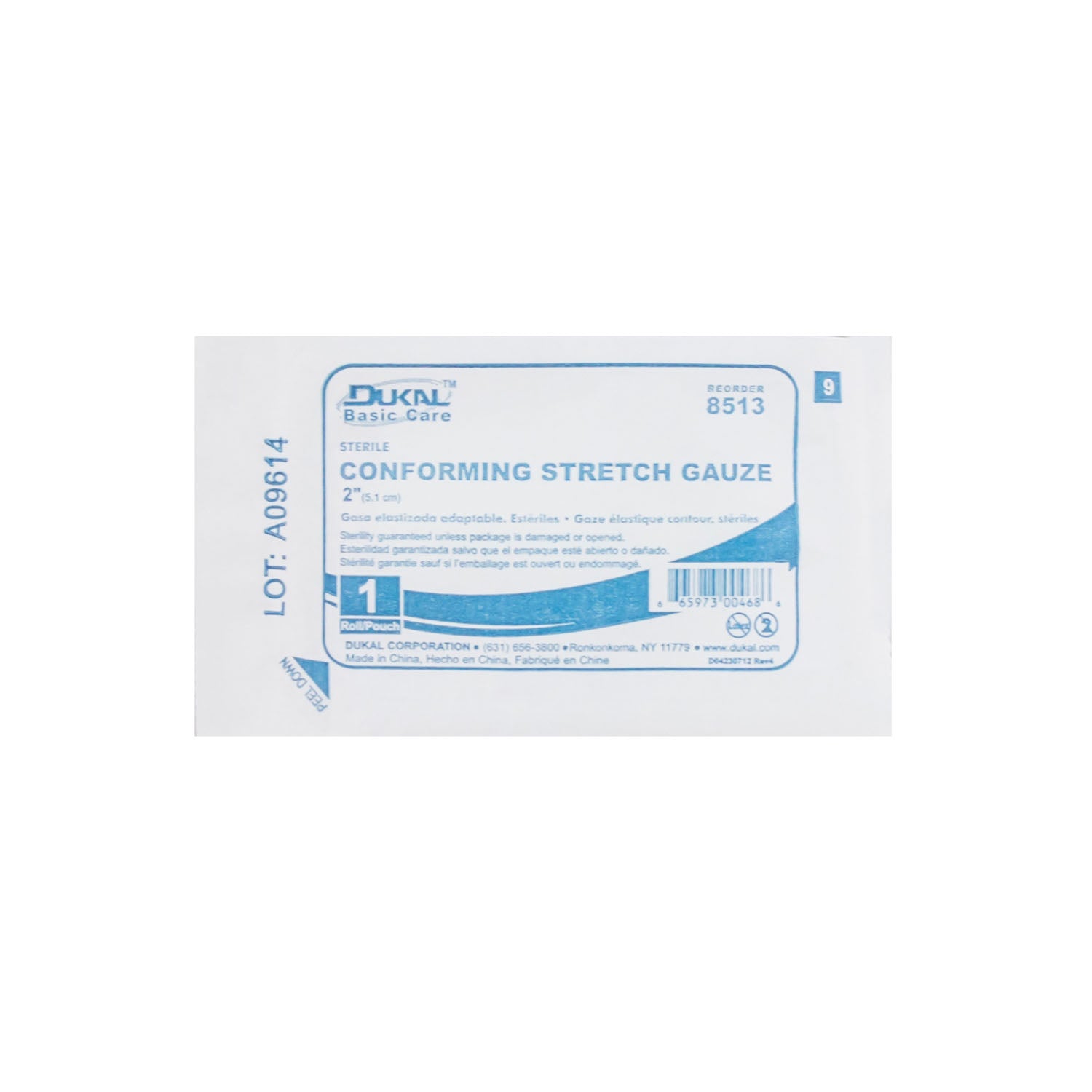 8513 - Dukal Corporation - Conforming Stretch Gauze, 2" Sterile, 12 rl/bg, 8 bg/cs    , cs