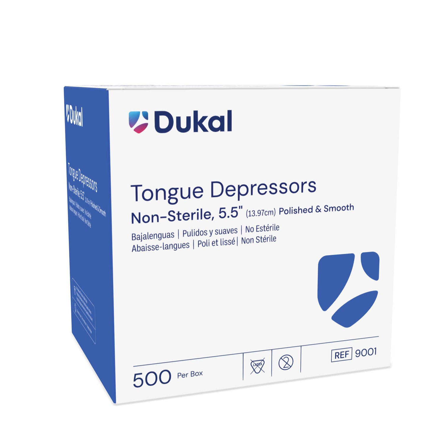9001 - Dukal Corporation - Tongue Depressor, Junior, 5½", Non-Sterile, 500 pc/bx, 10 bx/cs    , cs