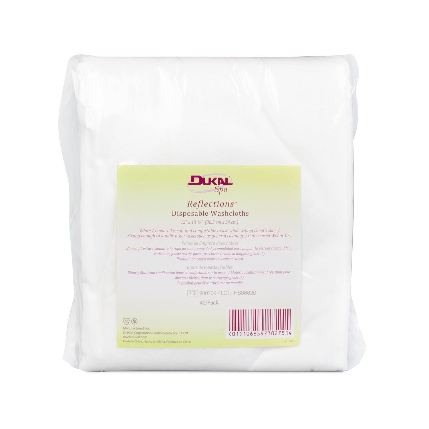 900709 - Dukal Corporation - Washcloth, 12" x 13.5", 40/pk, 8 pk/cs    , cs