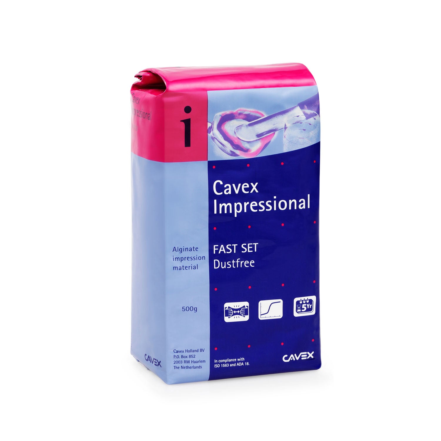 AA097 - Dukal Corporation - Cavex Impressional Alginate, Fast Set, Dust-free, 500g bag, 20 bg/cs    , cs