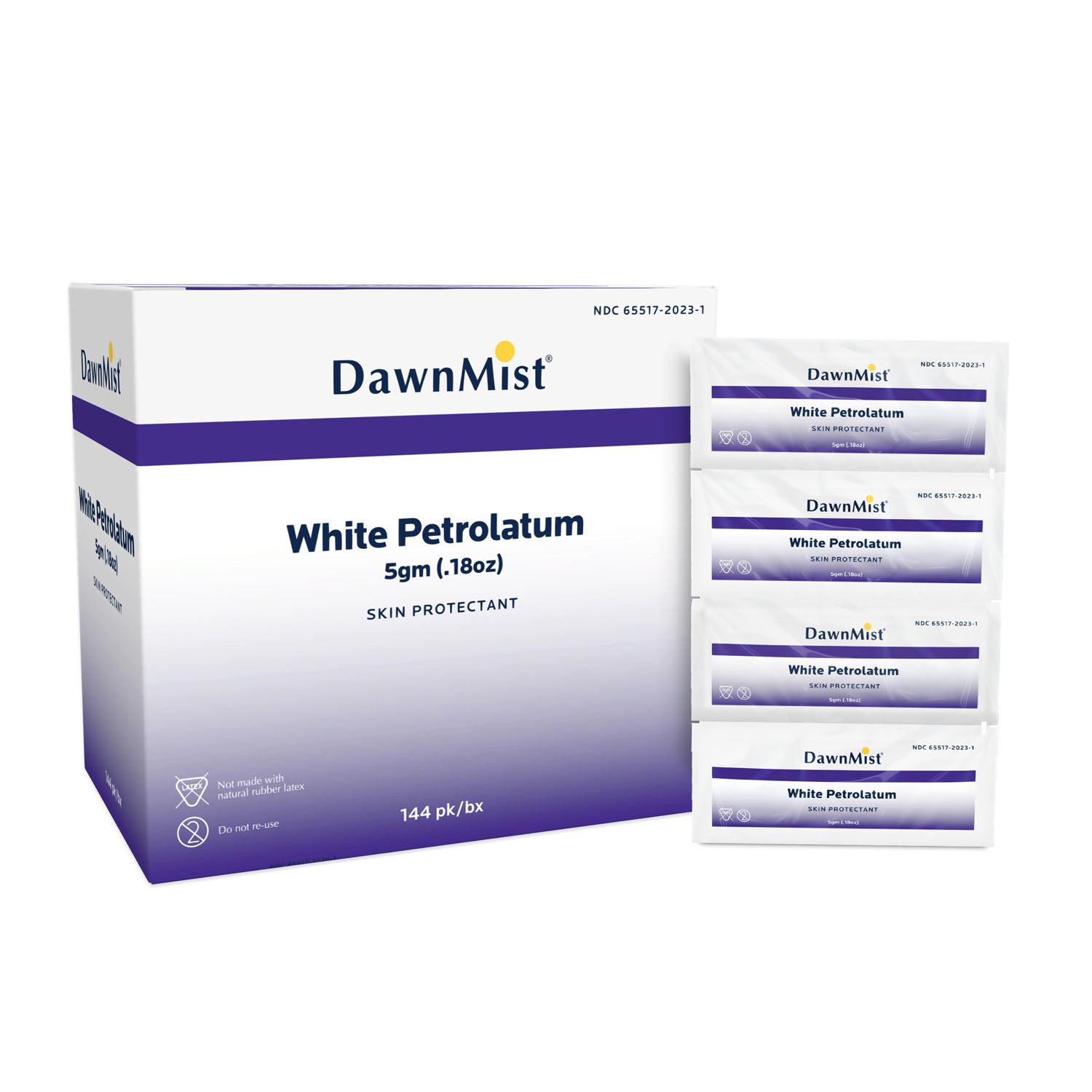 PJ4324 - Dukal Corporation - Vaselina, 5 g, blanca, sin fragancia, fórmula hipoalergénica, 144 unidades/caja, 6 cajas/caja