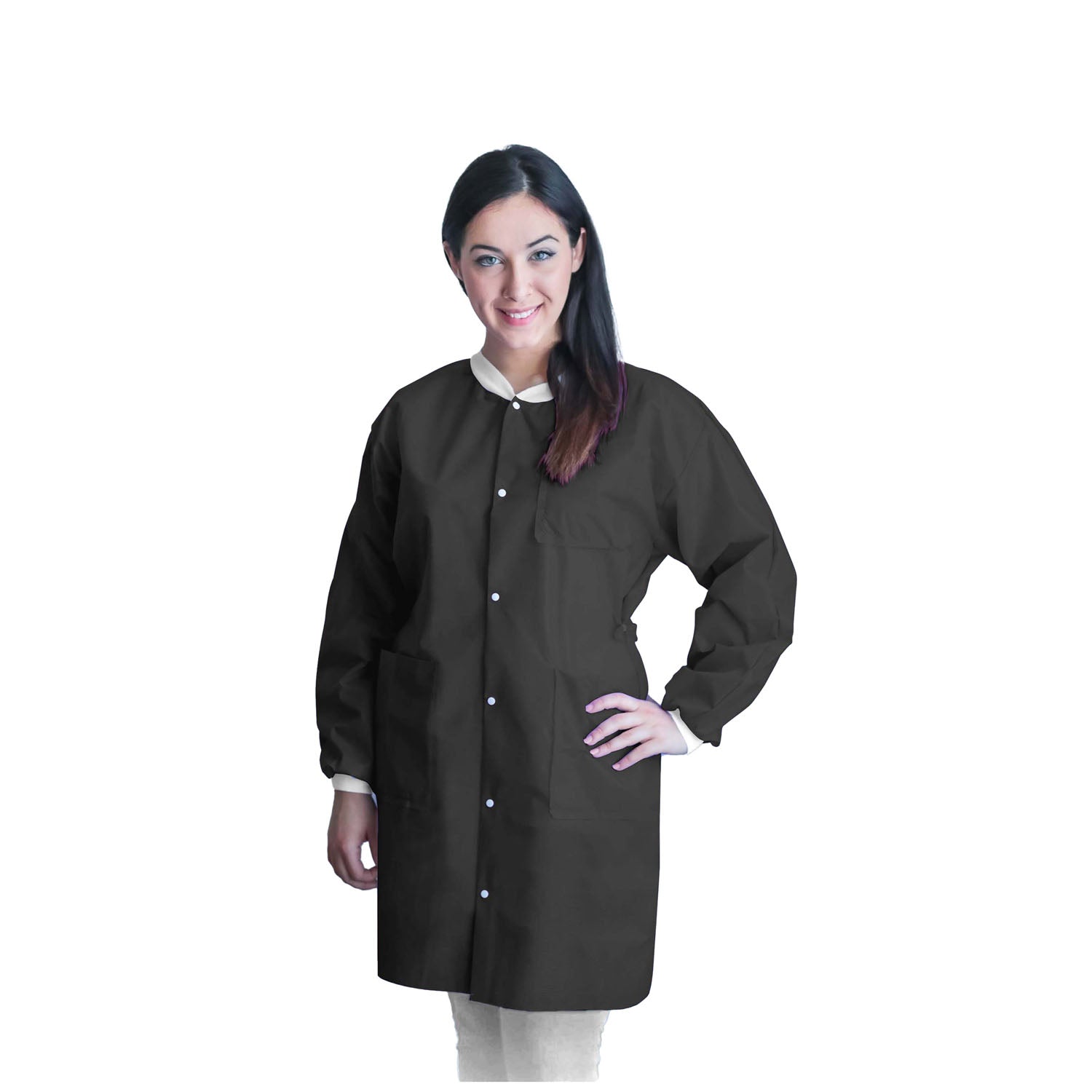UGC-6600-L - Dukal Corporation - FitMe Lab Coats, Large, Black, 10/bg    , bg