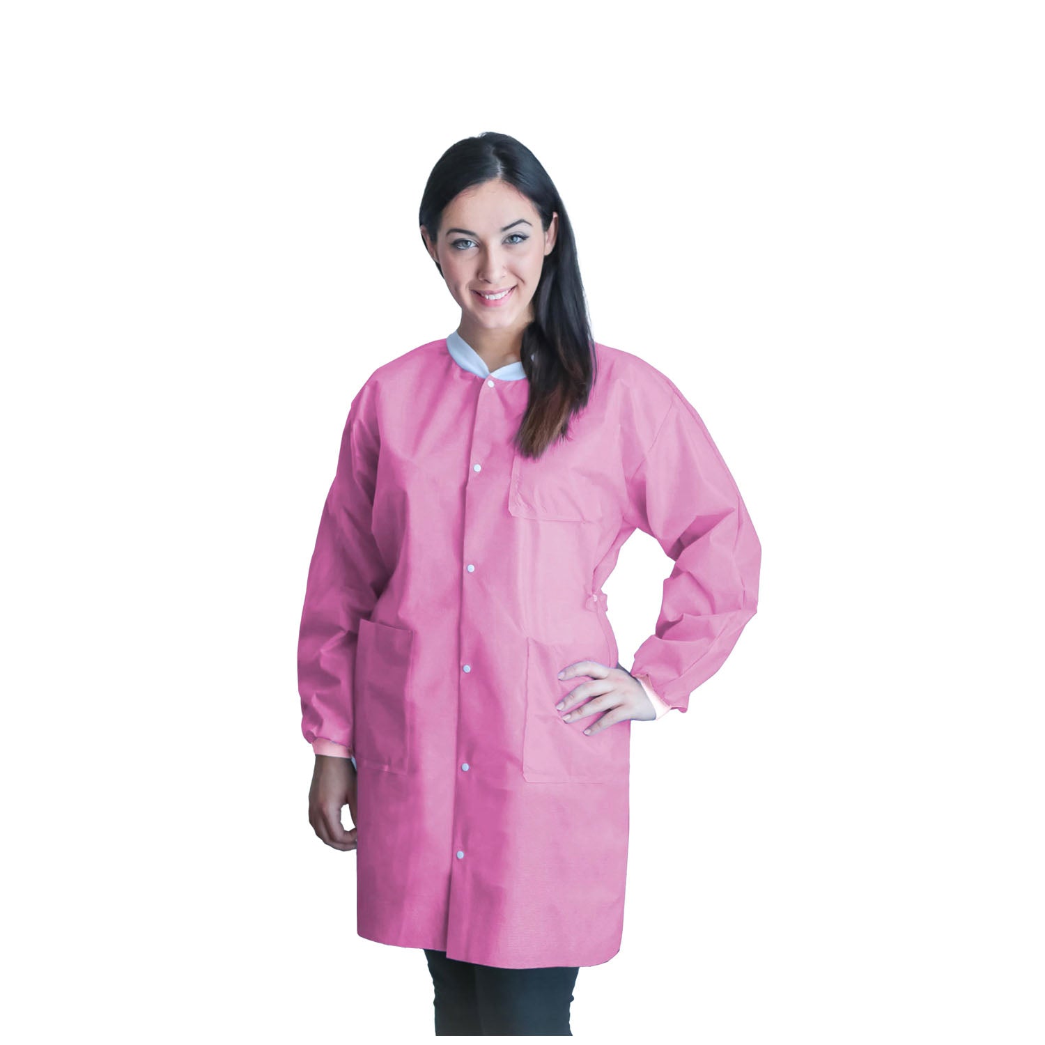 UGC-6610-L - Dukal Corporation - FitMe Lab Coats, Large, Bubblegum Pink, 10/bg    , bg
