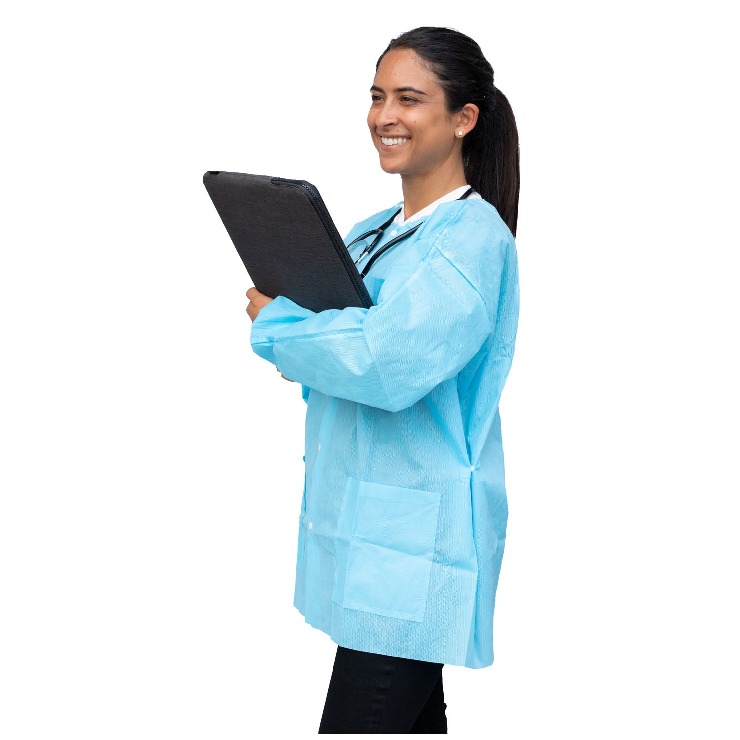 UGJ-6501-S - Dukal Corporation - FitMe Lab Jackets, Small, Sky Blue, 10/bg    , bg
