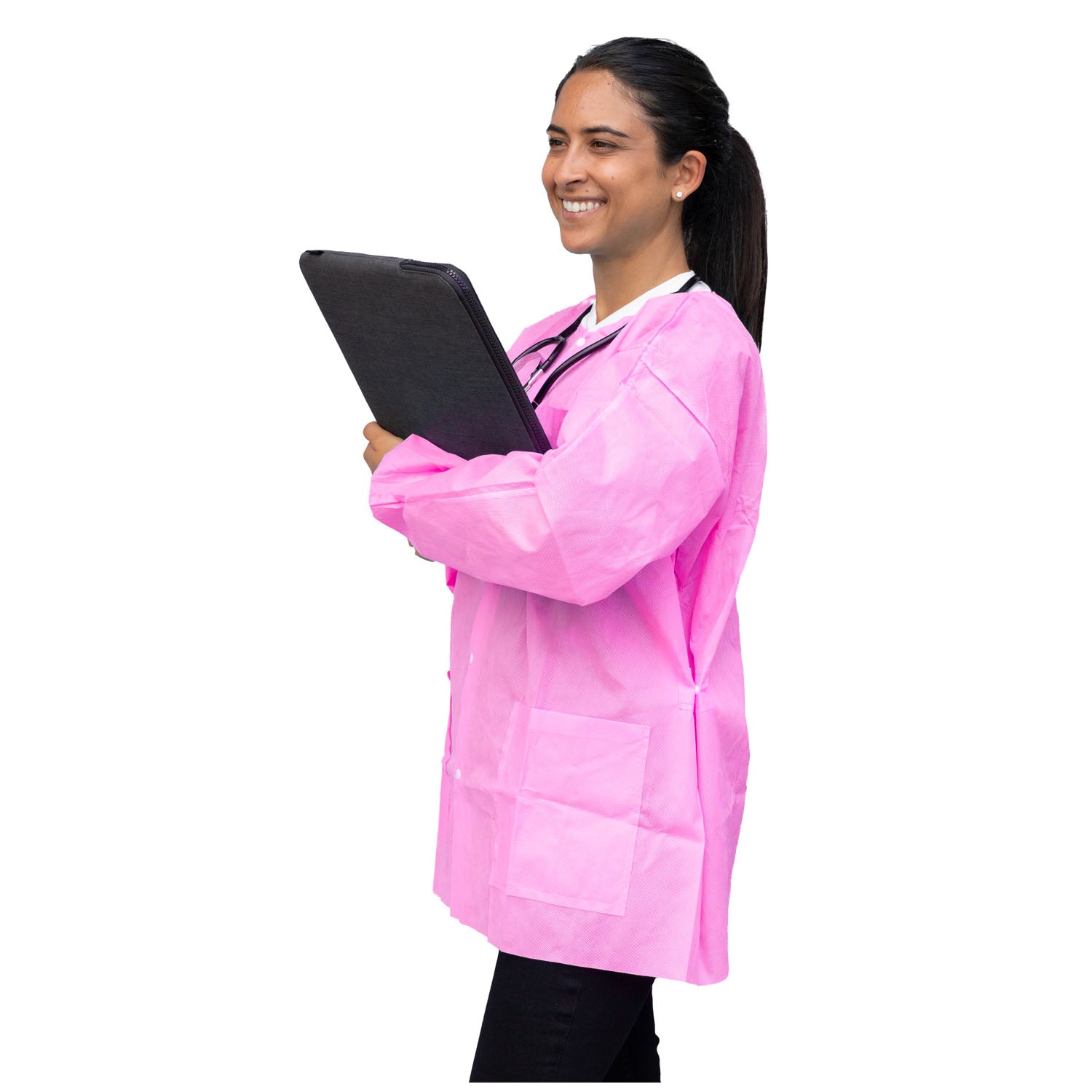 UGJ-6510-XL - Dukal Corporation - FitMe Lab Jackets, X-Large, Bubblegum Pink, 10/bg    , bg