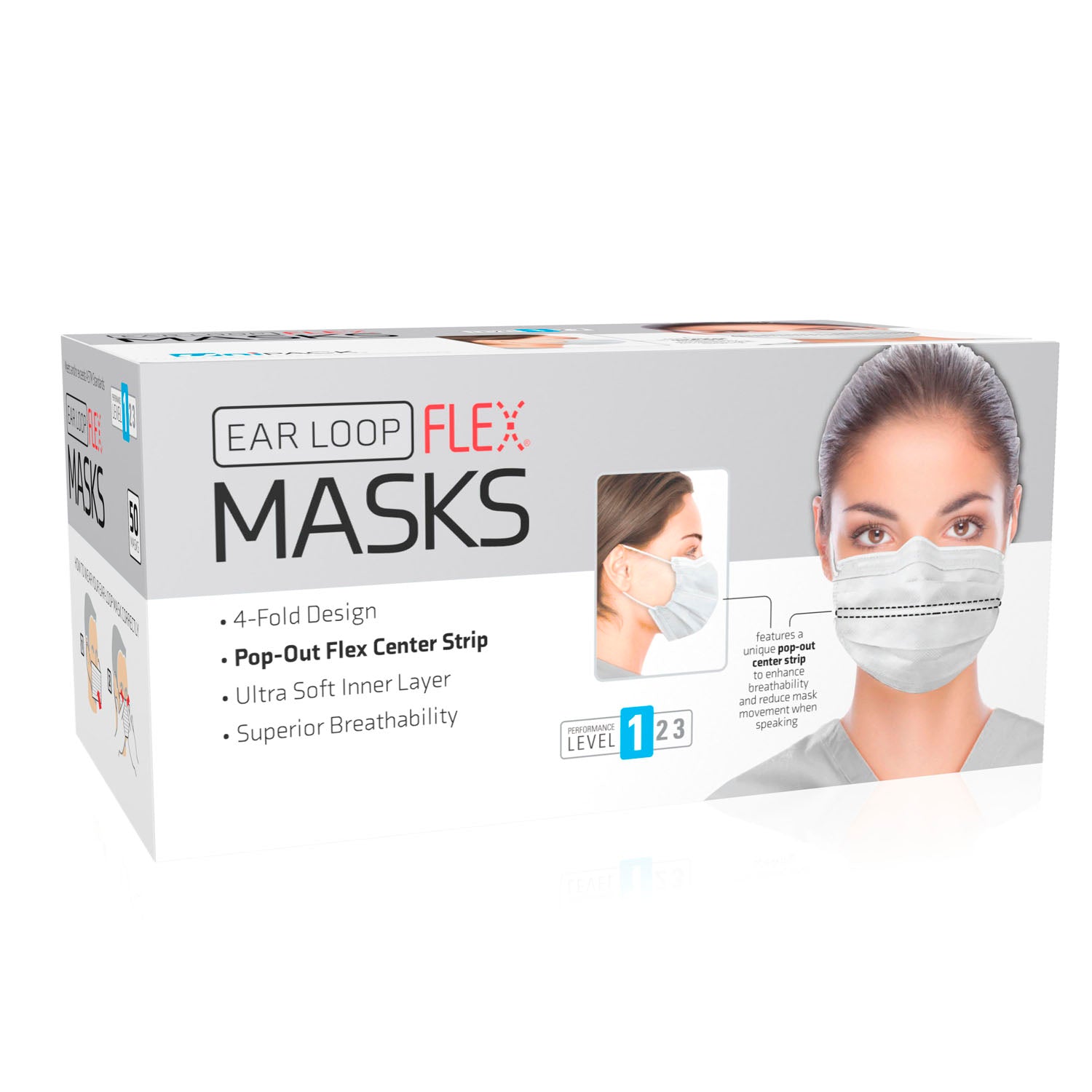 ULM-6182 - Dukal Corporation - Flex Mask, Level 1, Ear-Loop, White, 50/bx, 20 bx/cs    , cs