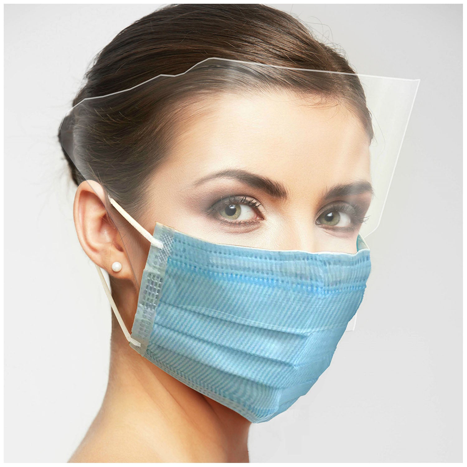 ULM-6391 - Dukal Corporation - Mask, Level 3, Ear Loop with Shield, Blue, 25/bx, 10 bx/cs    , cs