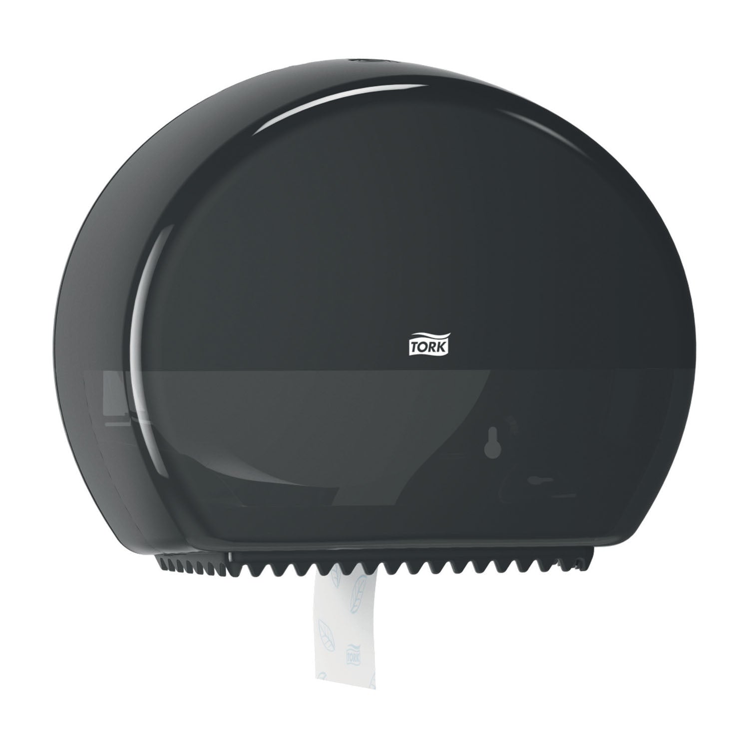 555028A - Essity Professional Hygiene North America, LLC - Bath Tissue Roll Dispenser, with Reserve, Jumbo, Mini, Universal, Black, T2, Plastic, 10.8" x 13.6" x 5.2" (176 cs/plt)    , ea