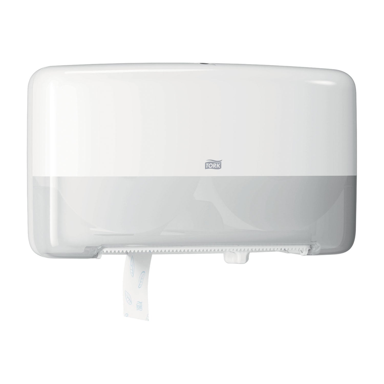 5555200 - Essity Professional Hygiene North America, LLC - 衛生紙捲分配器，特大號，雙聯，迷你型，通用型，白色，T2，塑料，10.1英寸 x 17英寸 x 5.7英寸（150盒/箱），每個