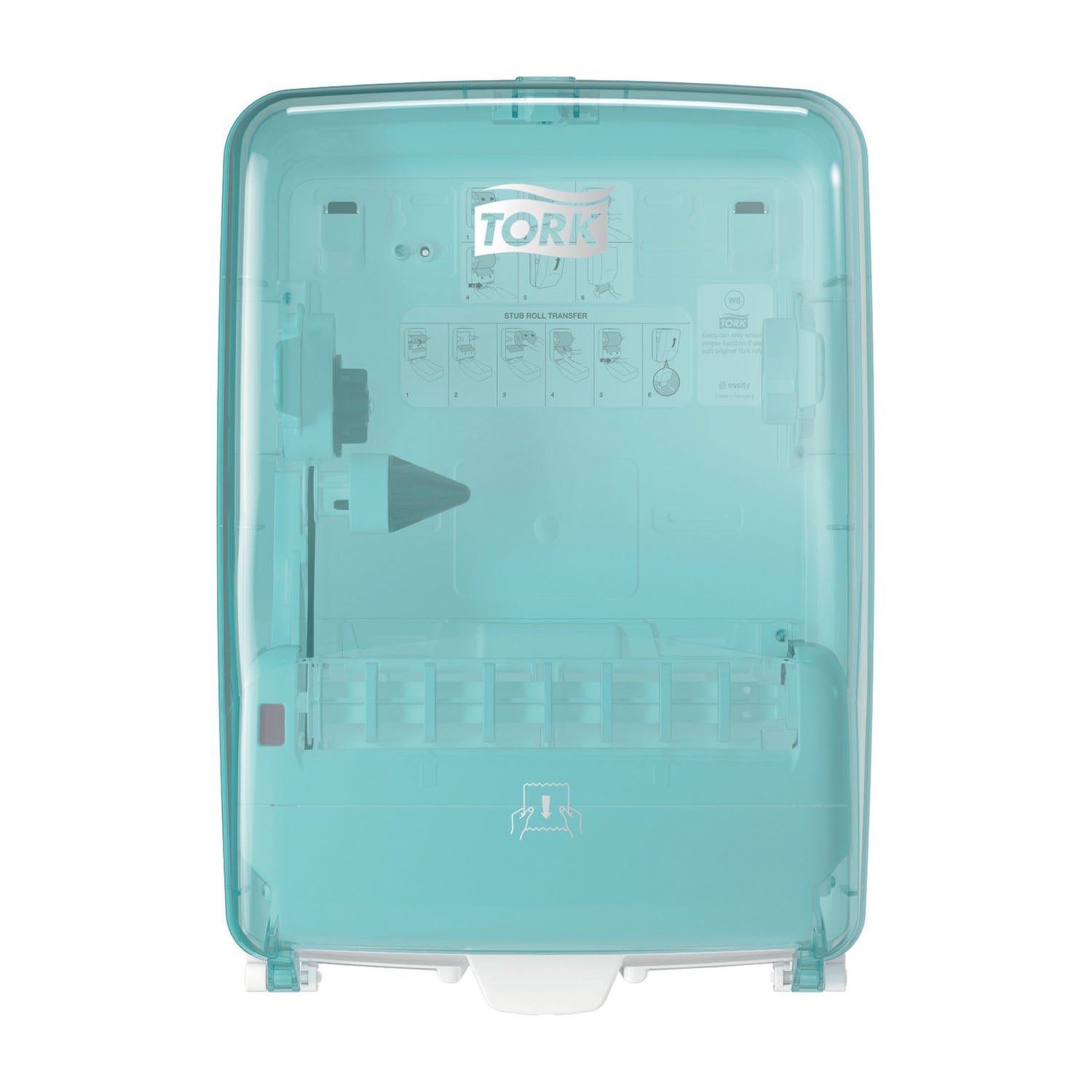 651220 - Essity Professional Hygiene North America, LLC - 通用型洗手液分配器，水藍色/白色，W6，塑料，18.1英寸 x 12.6英寸 x 10.6英寸（60個/箱），每個
