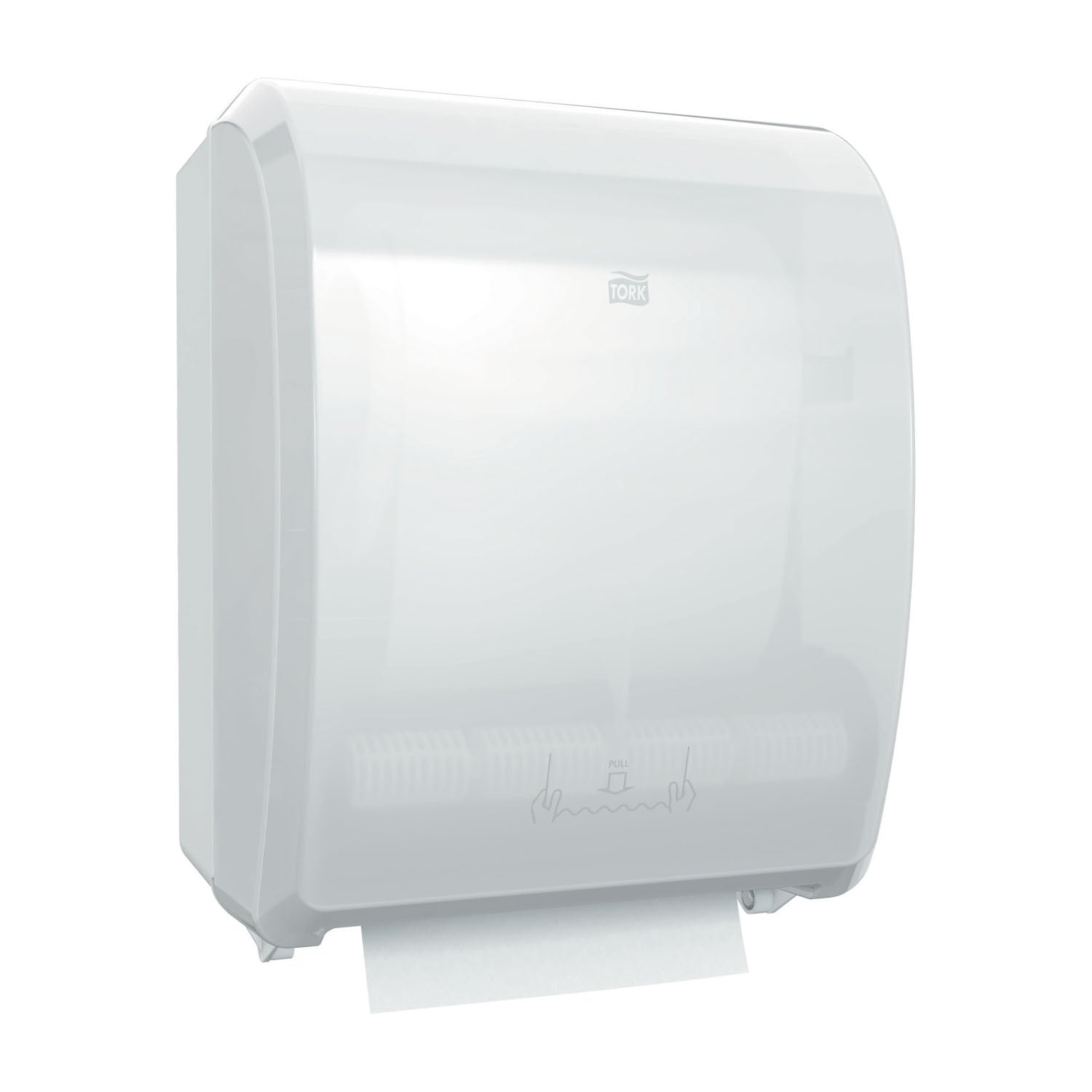 772820 - Essity Professional Hygiene North America, LLC - Dispensador de toallas de mano en rollo, mecánico, universal, blanco, H80, plástico, 16" x 12.3" x 9.3", c/u