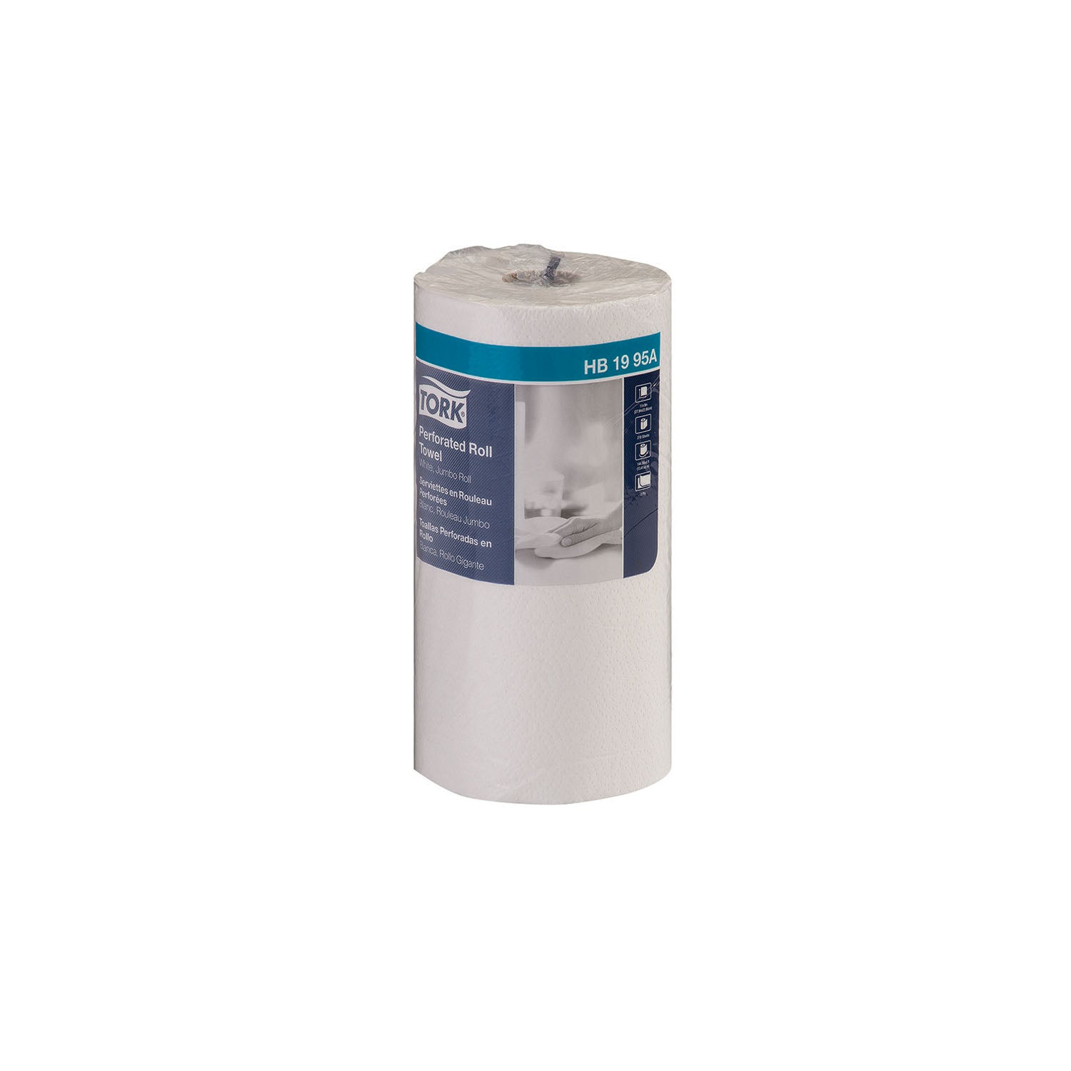 HB1995A - Essity Professional Hygiene North America, LLC - Towel Roll, Perforated, Universal, White, 2-Ply, Embossed, 157.5ft, 11" x 5.5", 210 sht/rl, 12 rl/cs (48 cs/plt) (Item is on Manufacturer backorder with an estimated ETA of 10.31.24)    , cs