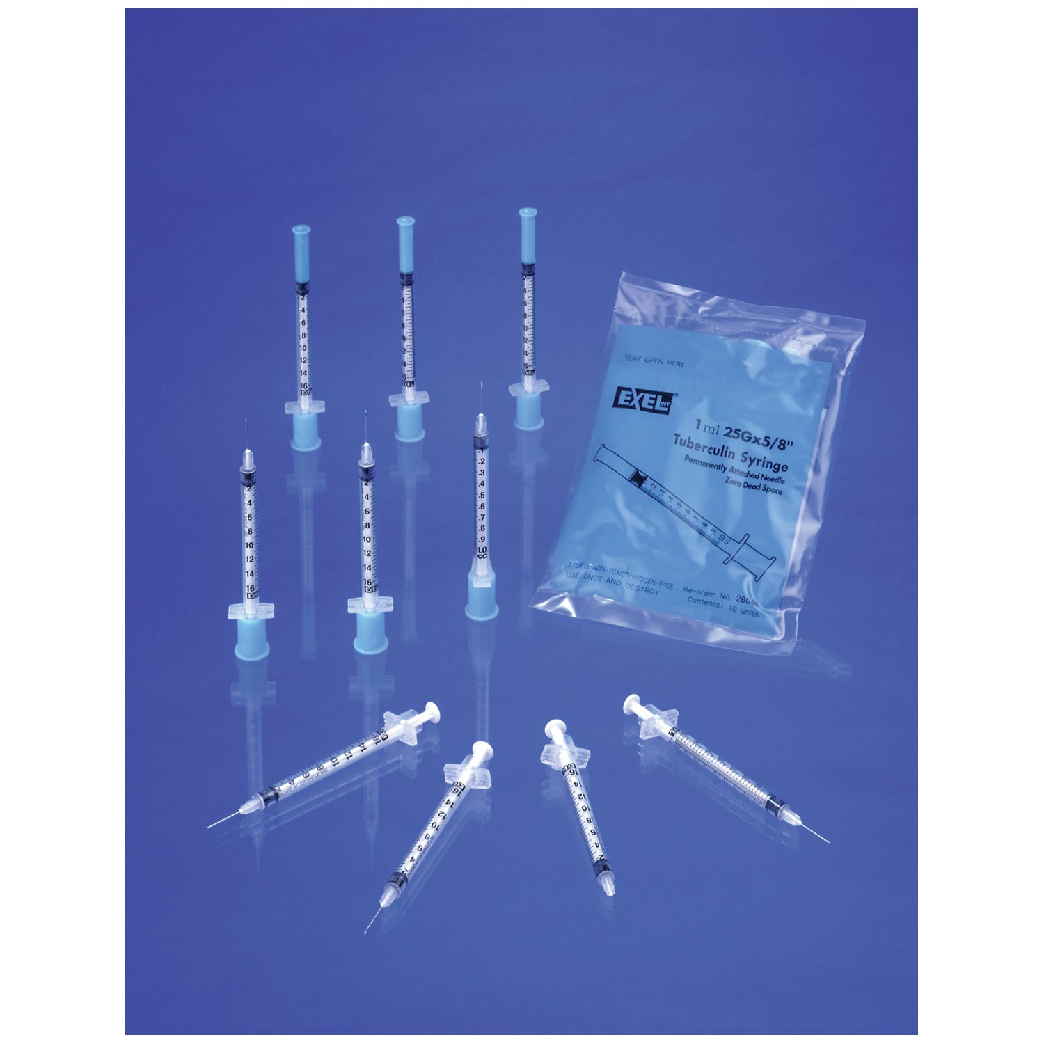 26046 - Exel Corporation - 結核菌素注射器，針頭，25G x 5/8英寸，零死腔，10支/盒，10支/盒，5盒/箱（16箱/托盤）（製造商缺貨，暫無預計到貨時間），箱