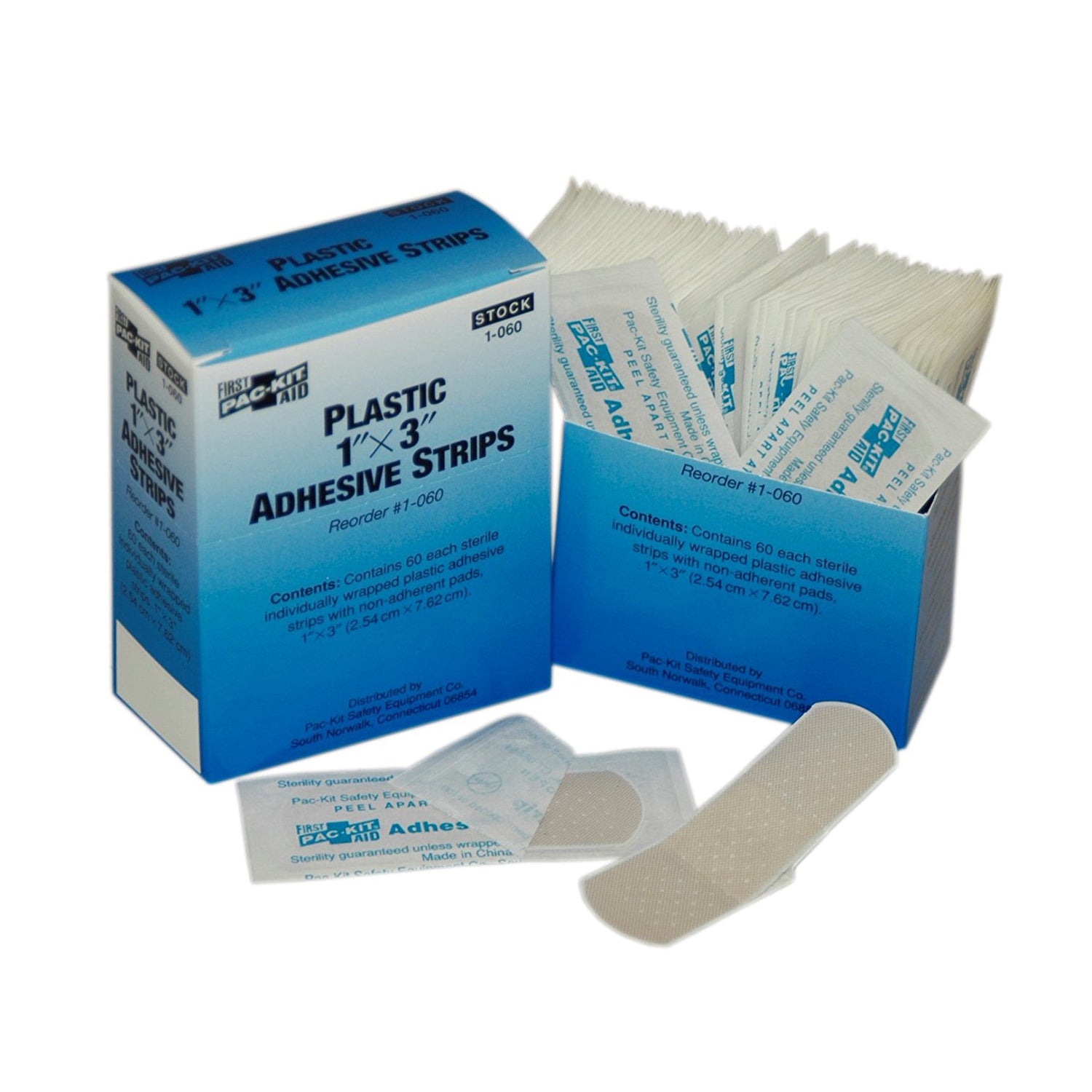 1-060 - First Aid Only/Acme United Corporation - Plastic Bandages, 1"x3", 60/bx (DROP SHIP ONLY - $150 Minimum Order)    , bx